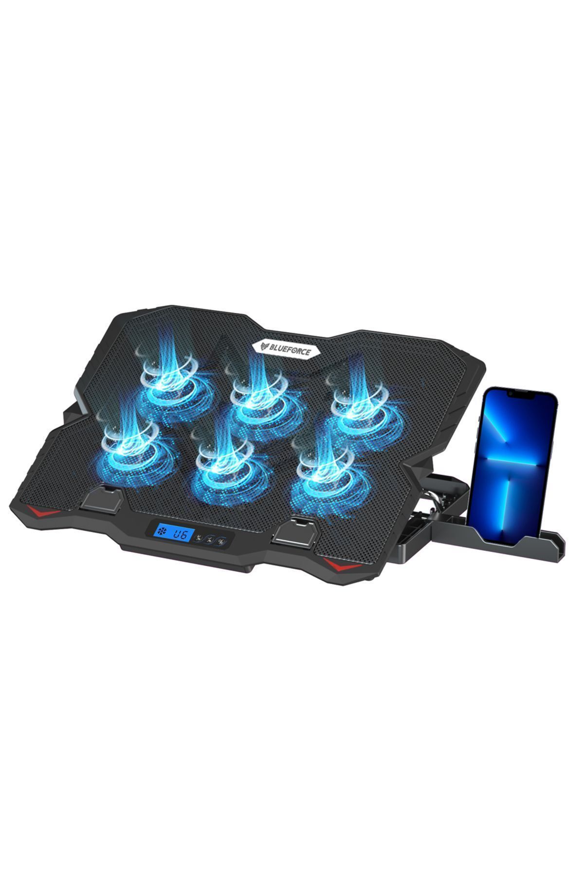 Blueforce Sx-35 Snower 6 Fanlı 9-15,6 Inç Notebook Laptop Soğutucu Stand Telefon Standlı 2800rpm