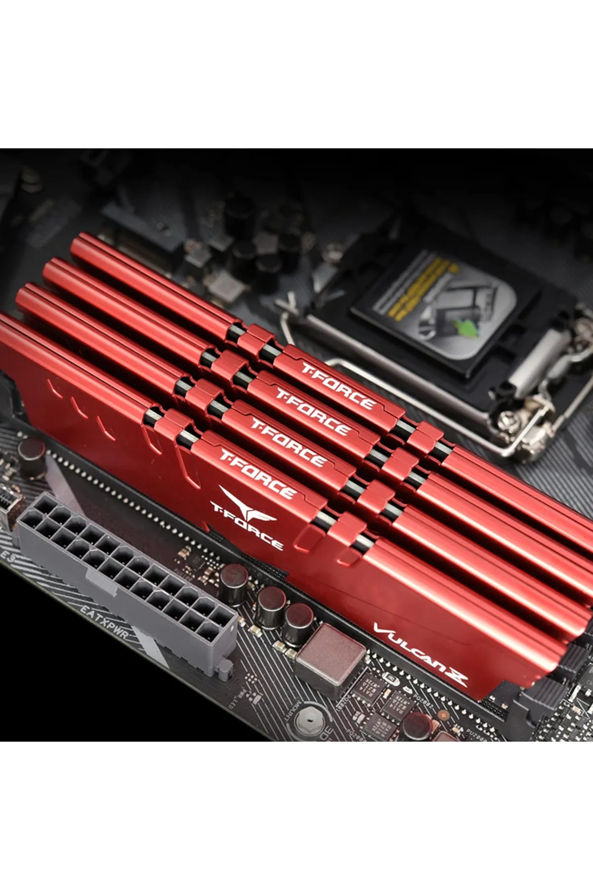 TEAM T-Force Vulcan Z Red 32GB (2x16GB) 3200MHz CL16 DDR4 Gaming Ram (TLZRD432G3200HC16FDC01)