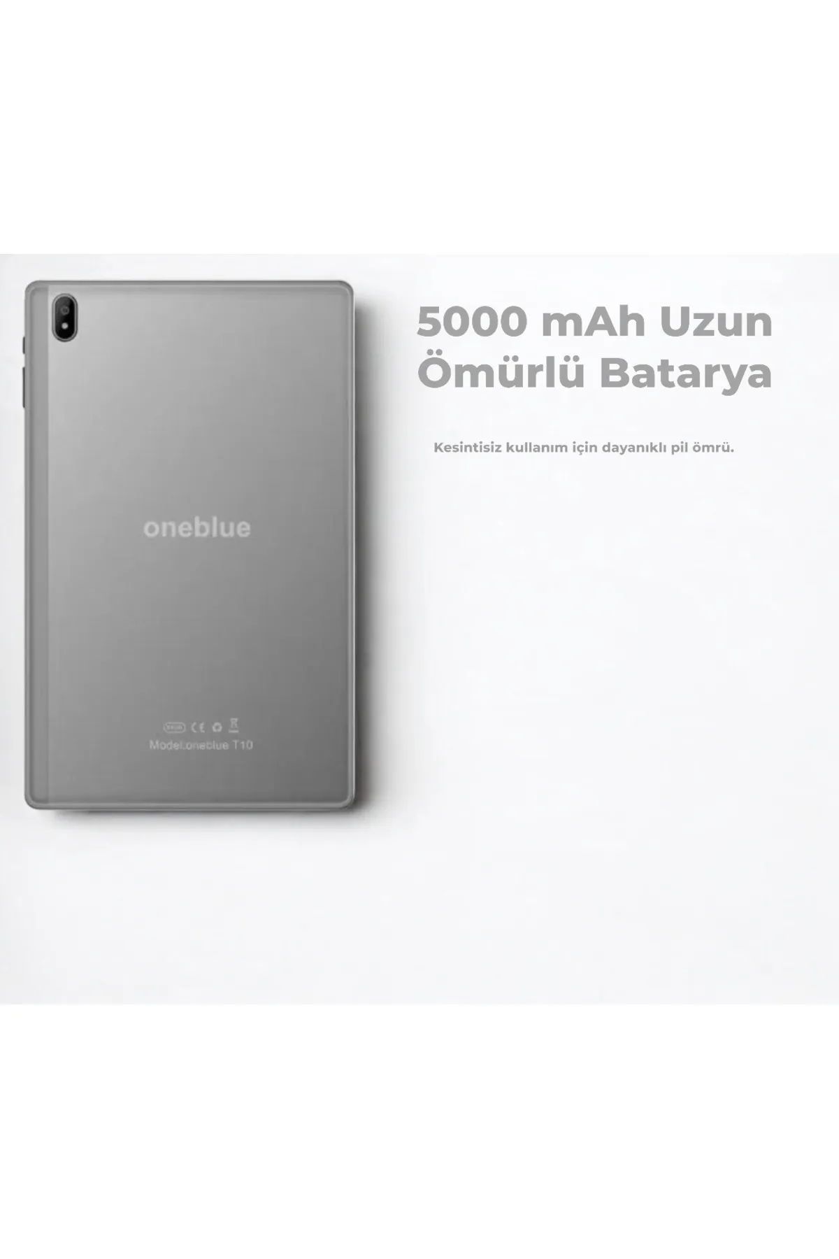 oneblue T10 10.1 Inç Tablet 4 Gb Ram, 64 Gb Depolama, 4 Çekirdekli, 5000 Mah Batarya, Gümüş Ince Tasarım