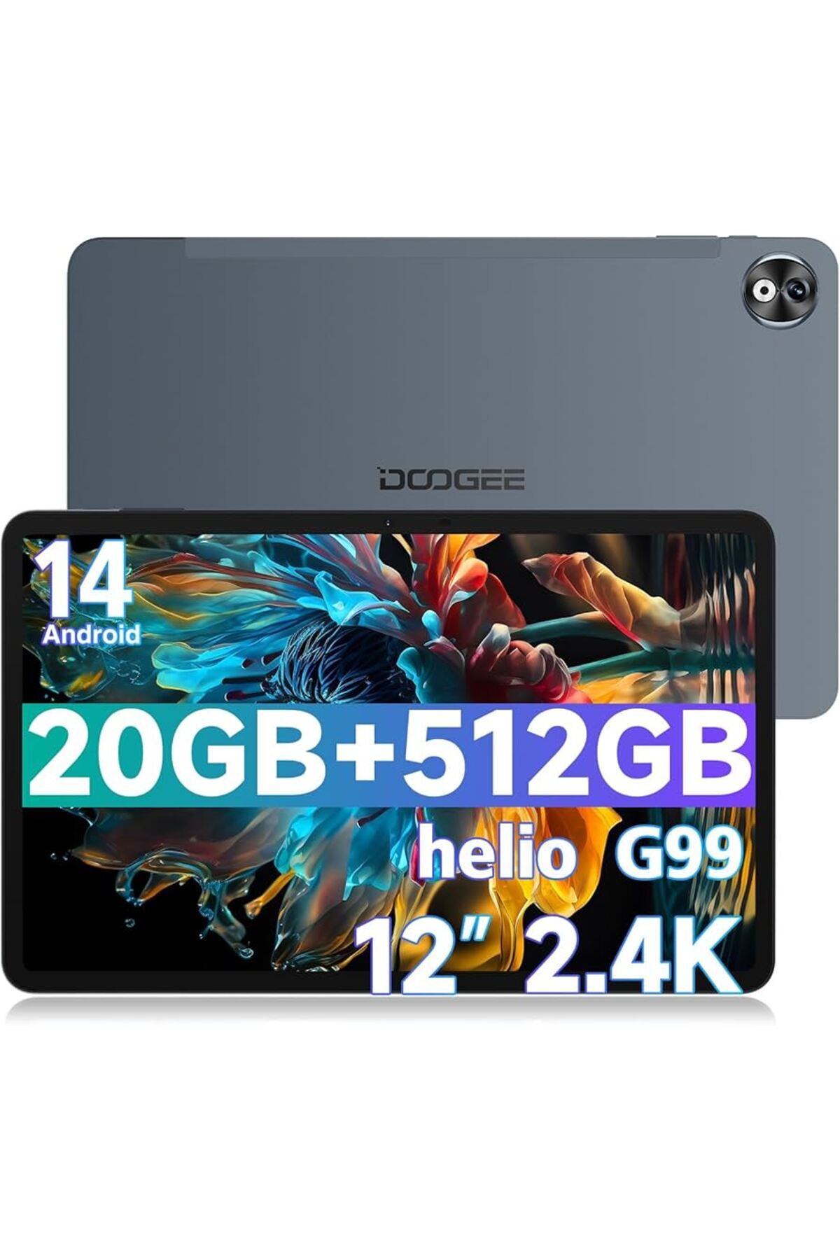 Doogee T40 PRO 12" Android 14 Helio G99 2.4K SIM Kartlı(4G) 20GB RAM 512GB Hafıza (2TB TF) Tablet