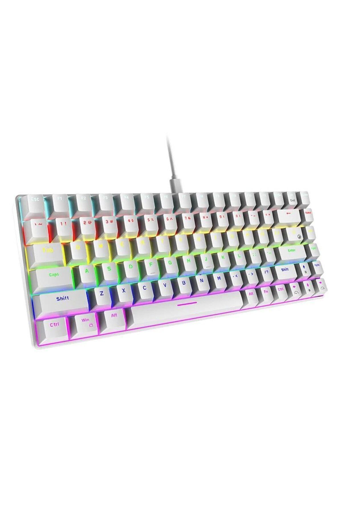 fortrek T60 Beyaz Blue Switch Rgb Gaming Oyuncu Klavyesi Mekanik 62 Tuş 18 Ayarlanabilirled Gaming Klavye