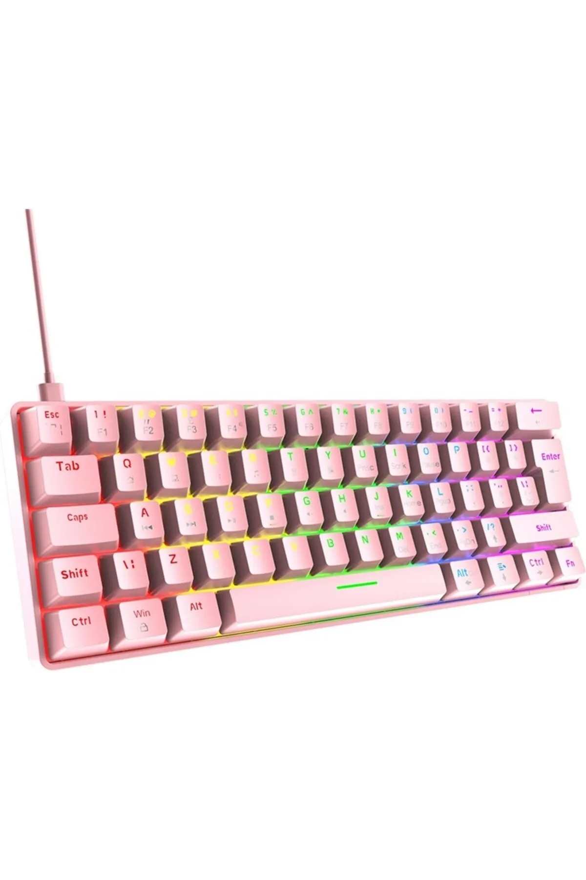 Sarftech T60 Rgb Pembe App Uygulamalı Blue Mavi Switch Rgb Klavye Kablolu Gaming Oyuncu Klavyesi