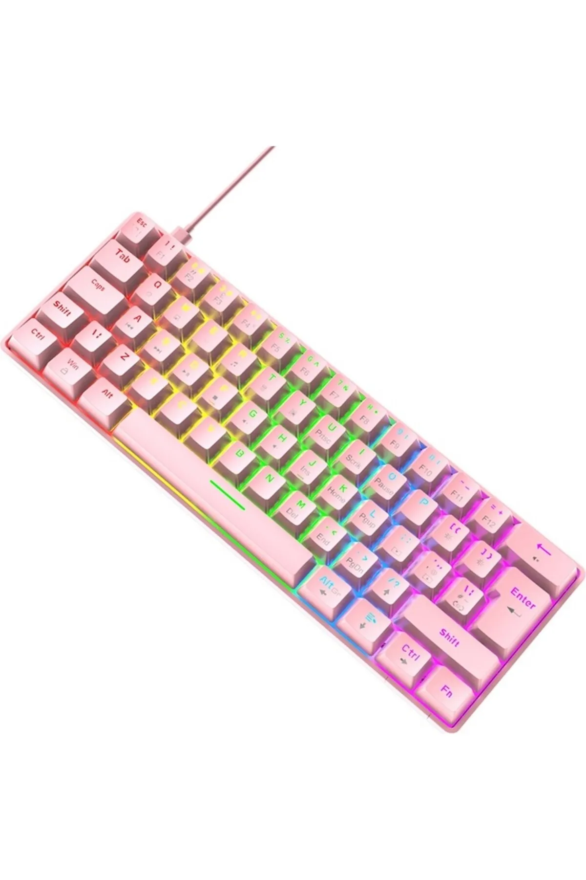 Sarftech T60 Rgb Pembe App Uygulamalı Blue Mavi Switch Rgb Klavye Kablolu Gaming Oyuncu Klavyesi