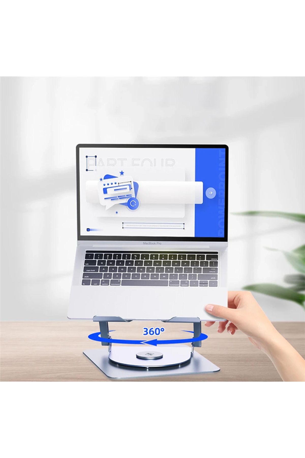 bestdijital T619G 360° Dönebilen Alüminyum Alaşım Soğutucu Masaüstü Laptop Standı