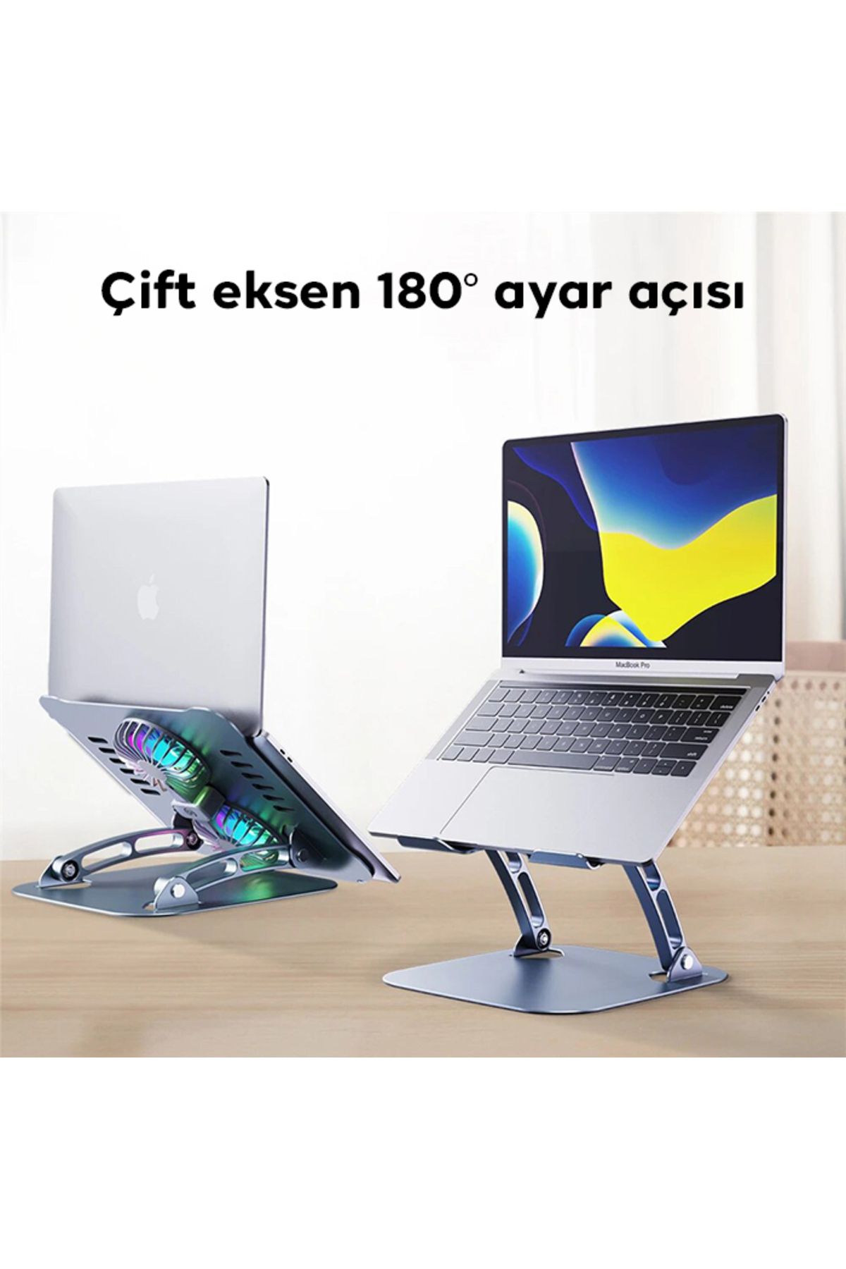 bestdijital T619G 360° Dönebilen Alüminyum Alaşım Soğutucu Masaüstü Laptop Standı