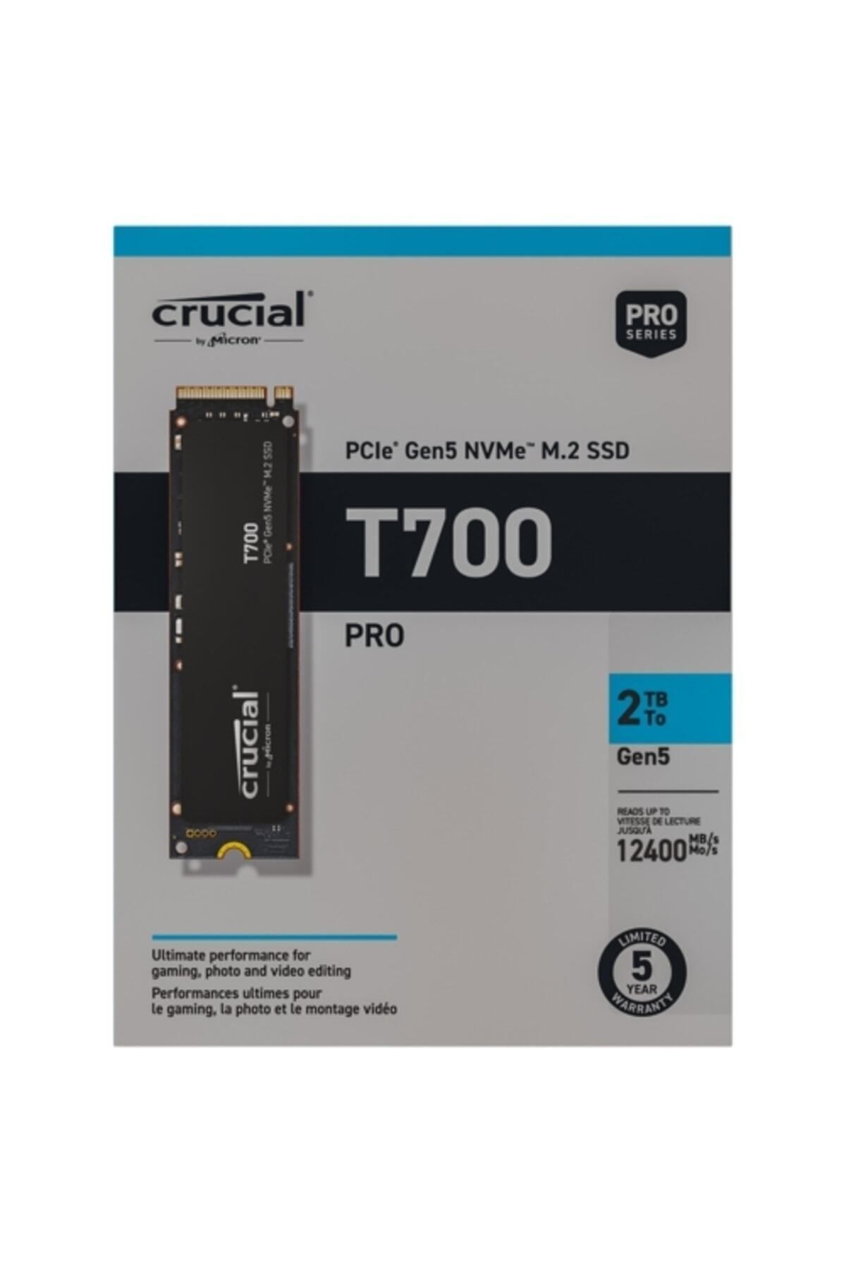 Crucial T700 2TB SSD Gen5 NVMe M.2 CT2000T700SSD3