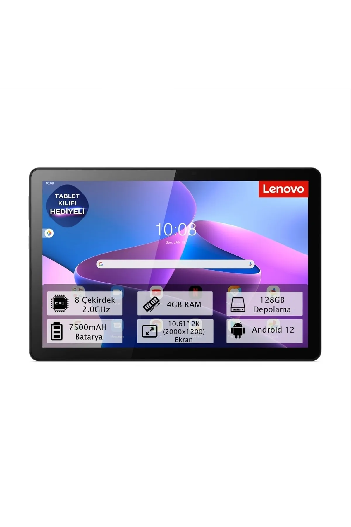 Lenovo Tab M10 Plus Zaaj0353tr Mediatek Helio G80 4 Gb 128 Gb 10.61" 2k Gri Tablet 125046515