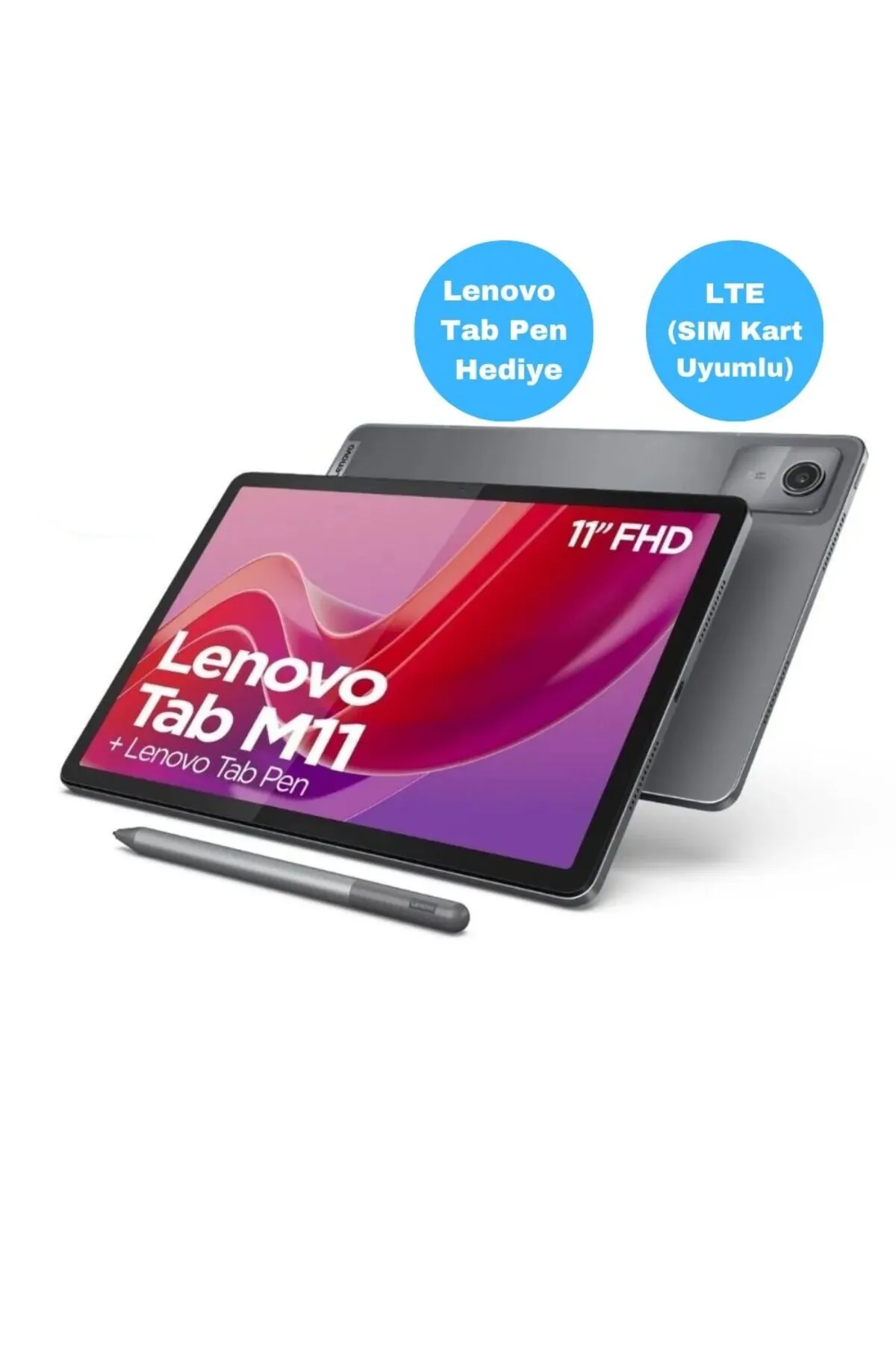 Lenovo Tab M11 11" 4GB 128GB WUXGA Wifi + LTE Tablet ZADB0231TR Lenovo Tab Pen Hediyeli (Sim Uyumlu)