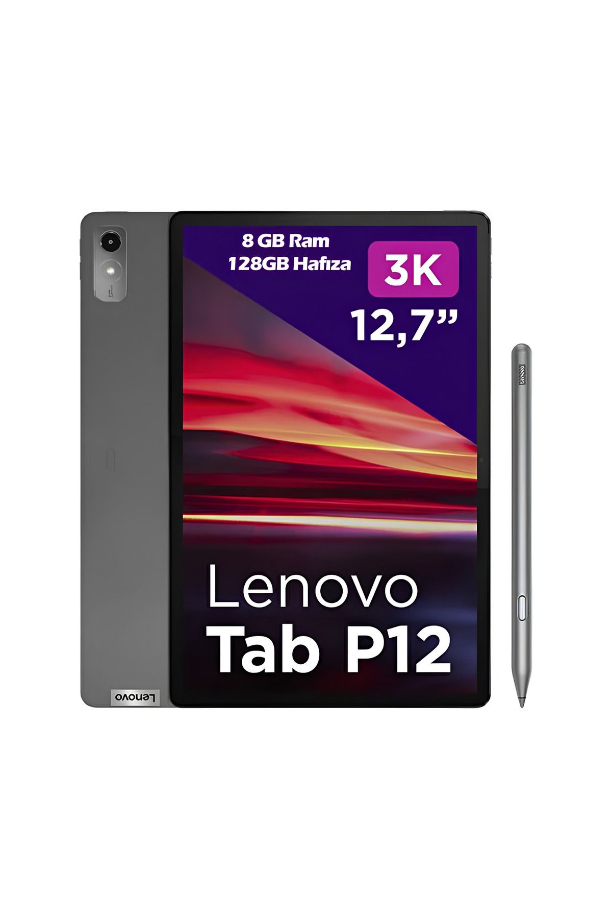 Lenovo Tab P12 Tb370fu 8gb 128gb 3k 12.7" Wifi Tablet Zach0125tr Tab Pen Plus Hediyeli