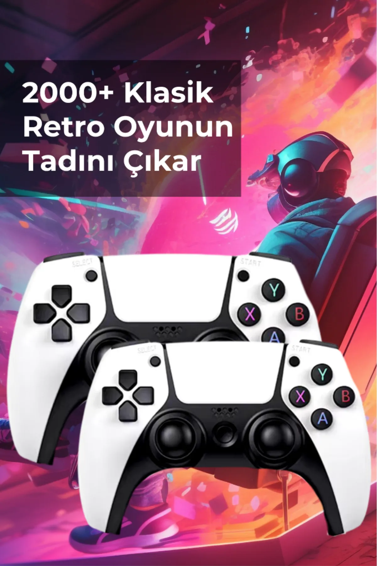 Bakeey Taşınabilir Çift Kol 2000 Atari Oyunlu 2.4g Kablosuz Oyun Konsolu 4k Game Stick Retro Konsol