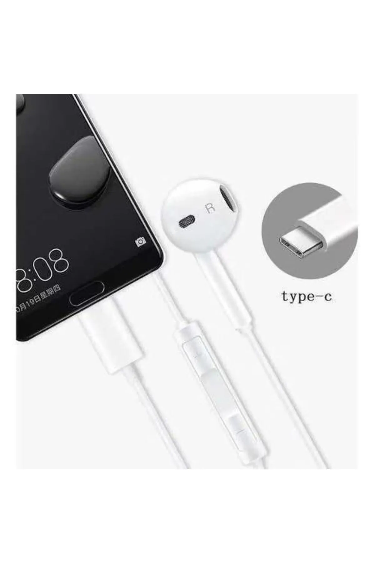 Torima Tc-01 Typ-c To Stereo Earphone Kablolu Kulaklık Beyaz