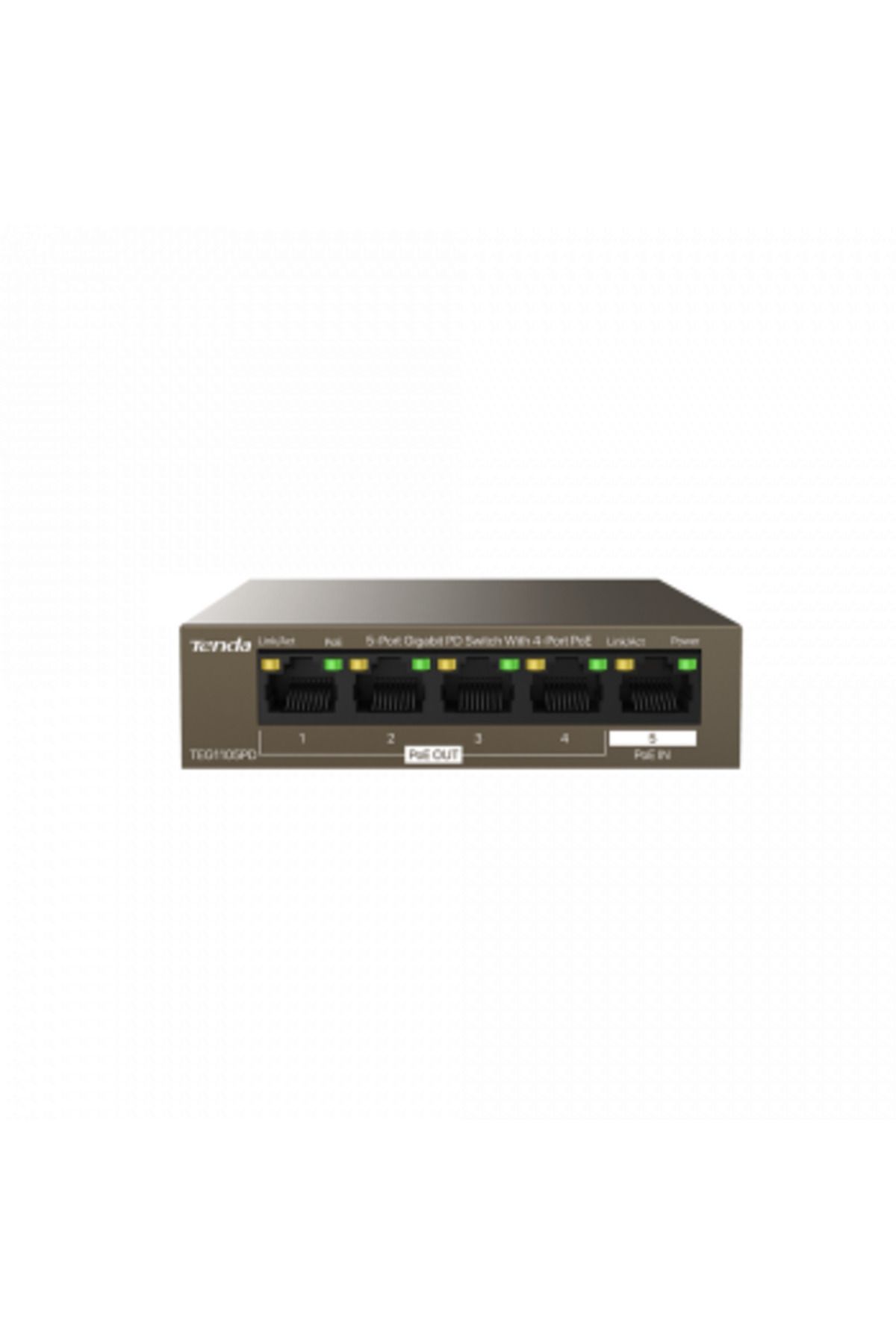 Tenda Teg1105pd 5 Port 4 Port Poe 1 Port Poe In 10-100-1000 Switch Çelik Kasa Rack Mount