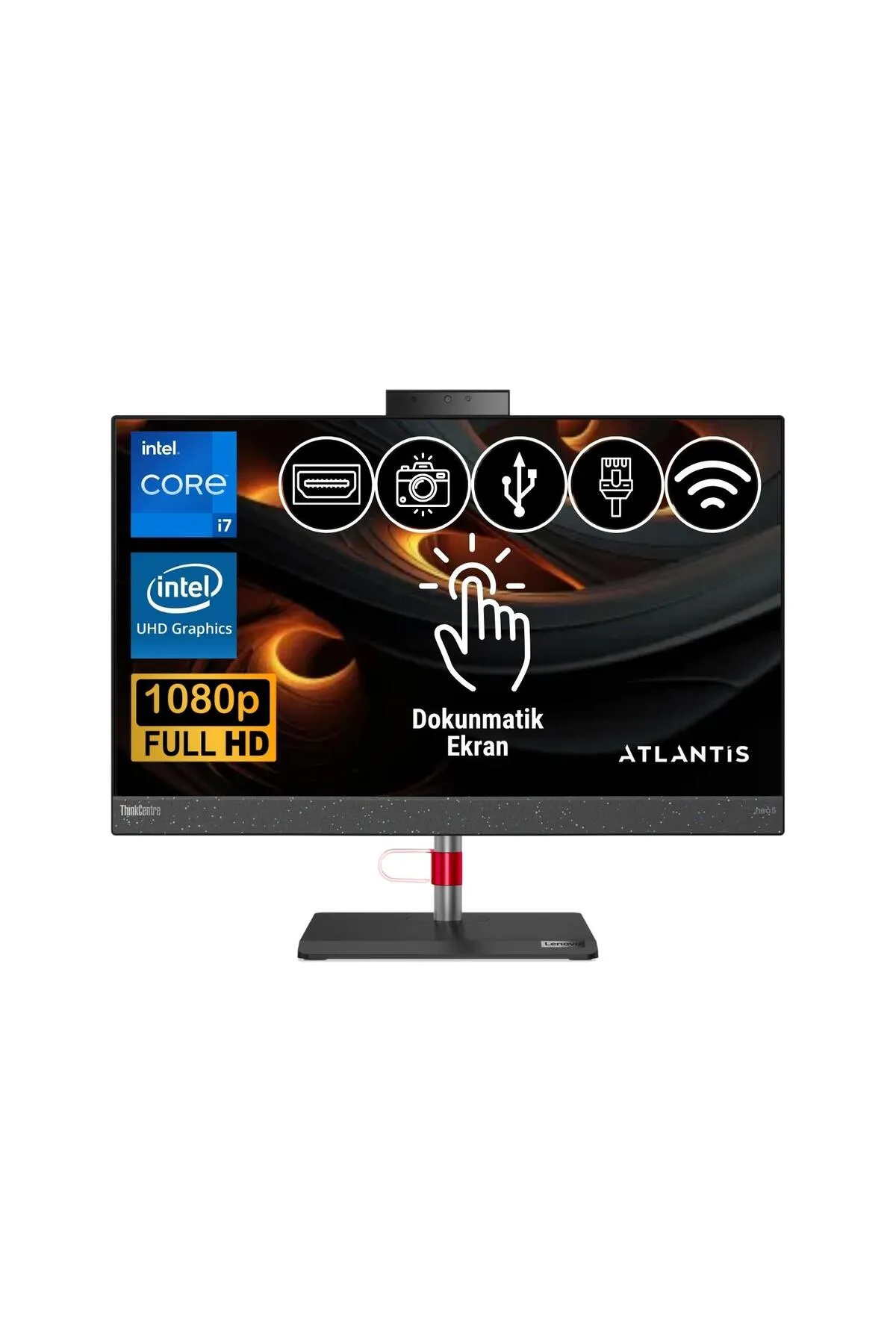 Lenovo ThinkCentre Neo 50A i7-13700H 16GB 256GB M.2 SSD 12K9004CTR ATL5 23.8" Fdos Dokunmatik  All I