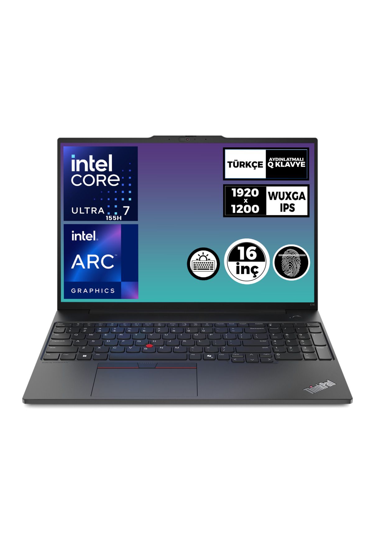 Lenovo ThinkPad E16 G2 Ultra 7 155H 32GB 512GB SSD 16" WUXGA Fdos Dizüstü Bilgisayar 21MA002UTX 002