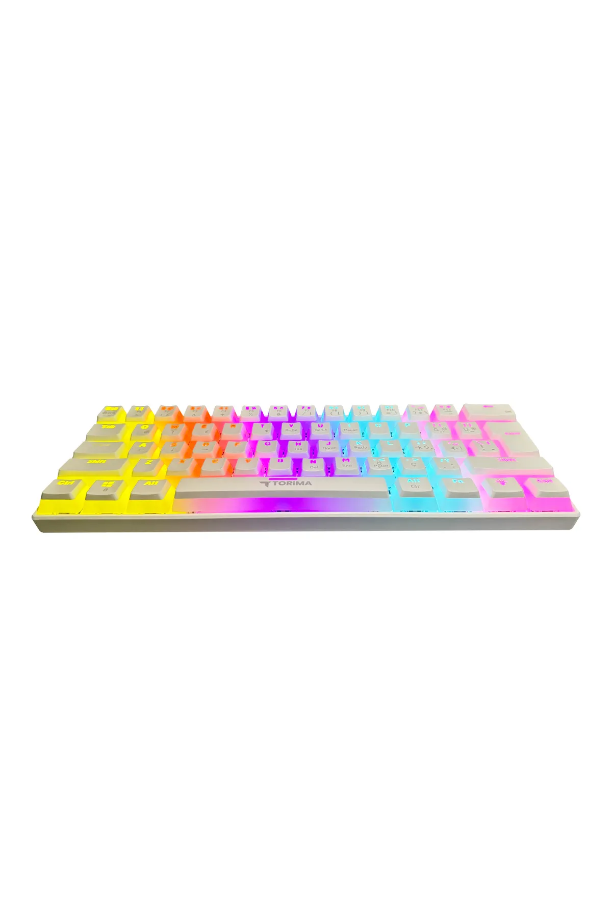 Torima Tk-04 Beyaz Mekanik Blue Switch Rgb Işıklı Kablolu Q Klavye