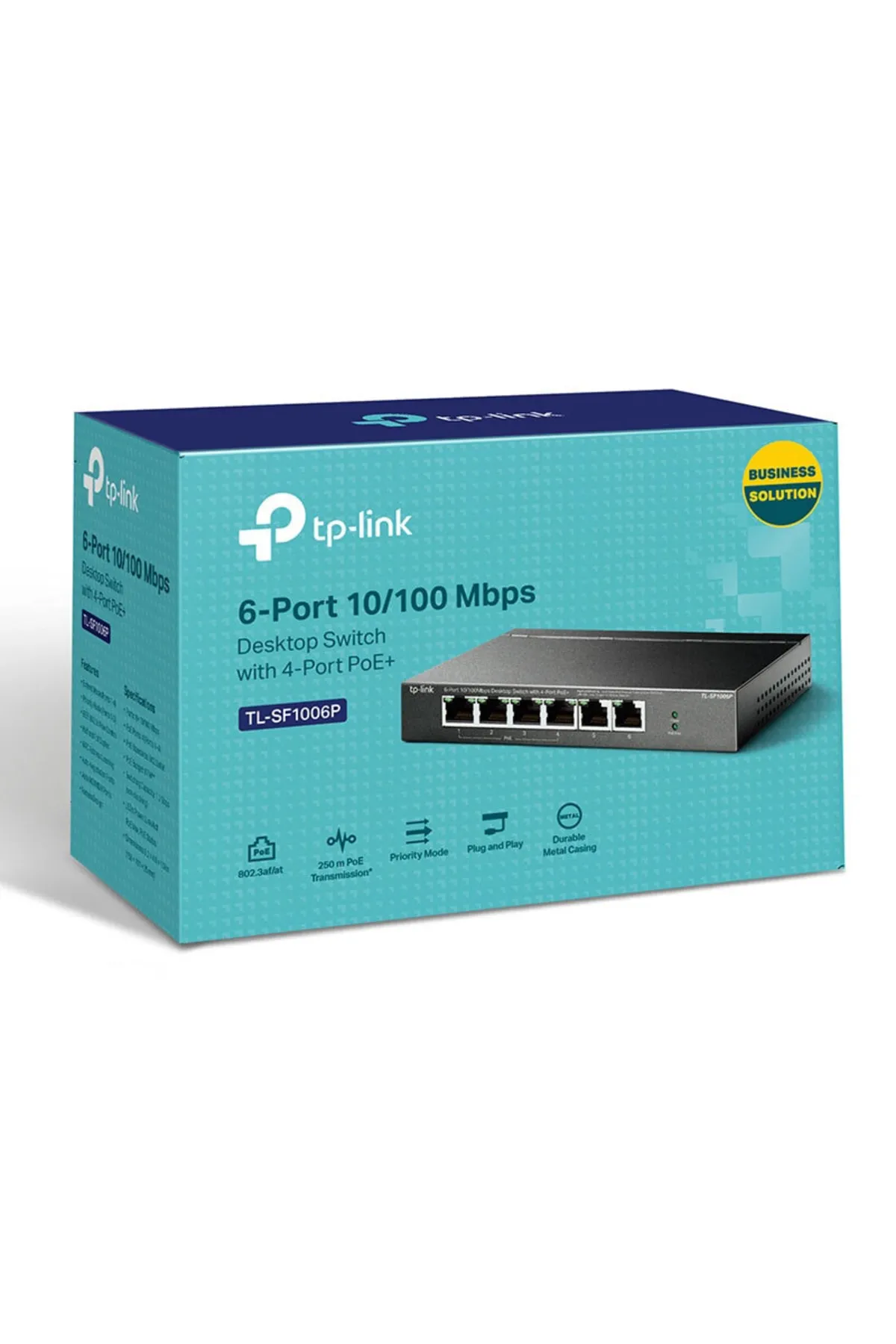 TP-Link TL-SF1006P, 6-Port 10/100Mbps Desktop Switch with 4-Port PoE+