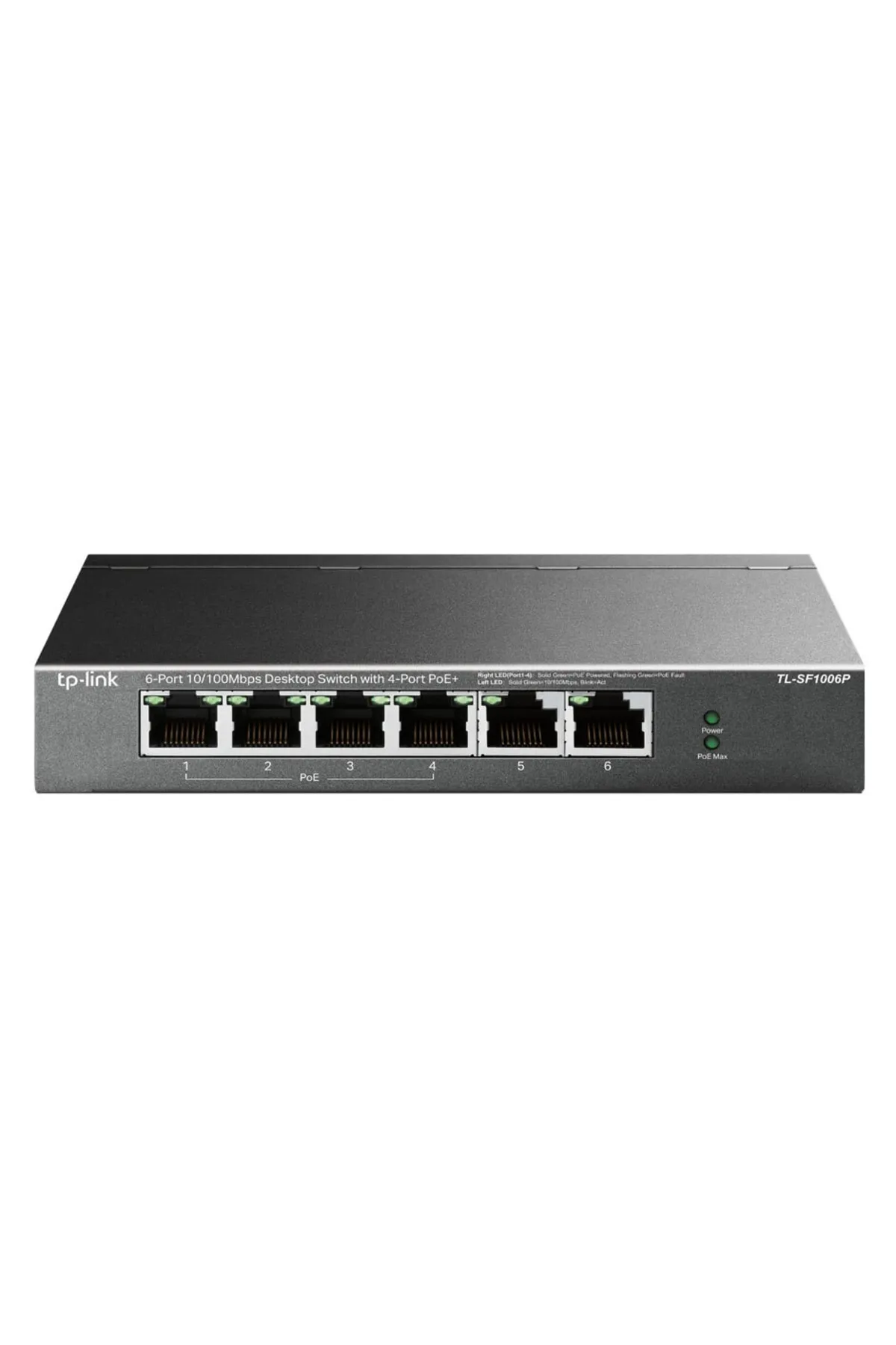 TP-Link TL-SF1006P, 6-Port 10/100Mbps Desktop Switch with 4-Port PoE+