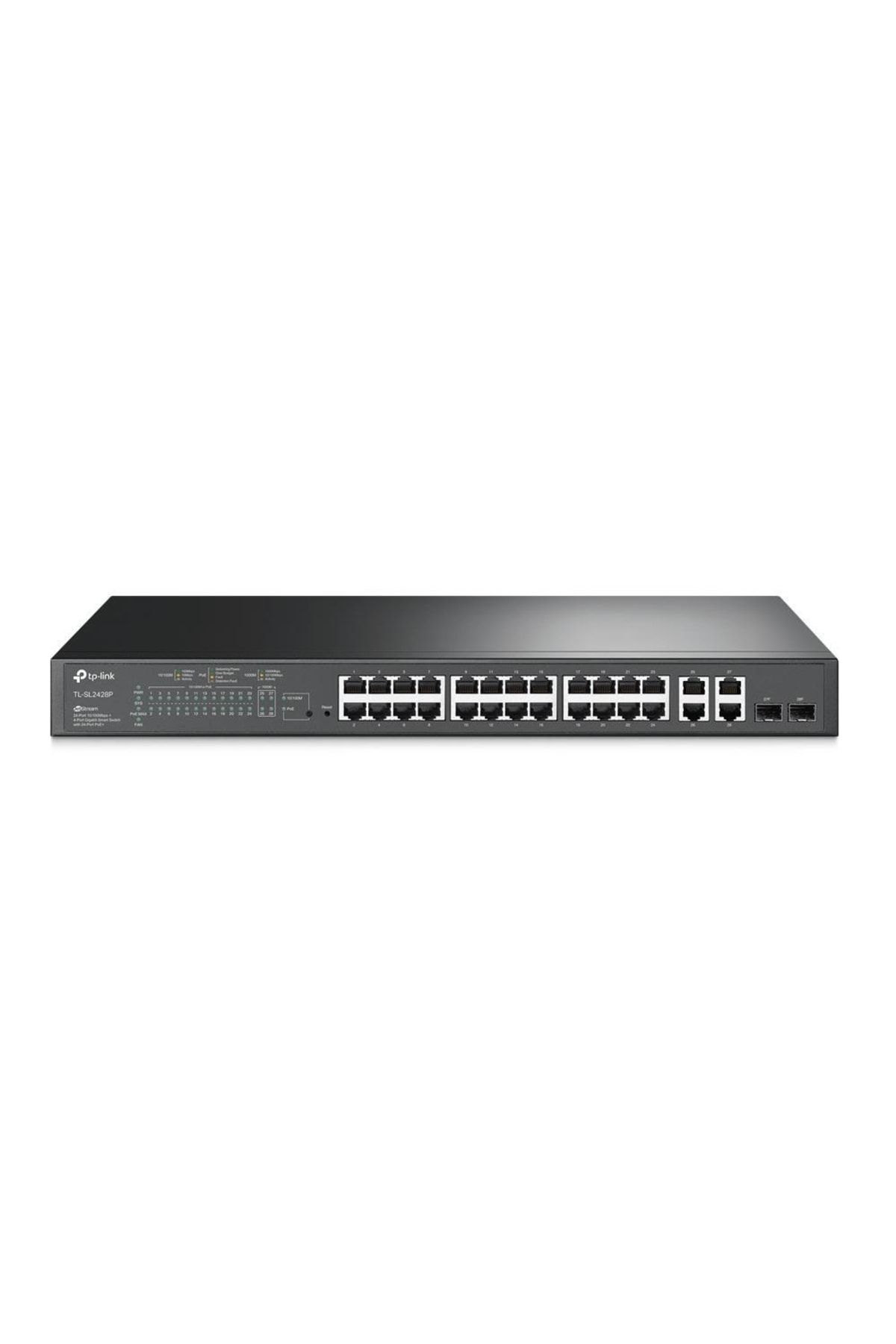 TP-Link Tl-sl2428p, Jetstream 24-port 10/100mbps + 4-port Gigabit Smart Switch With 24-port Poe+