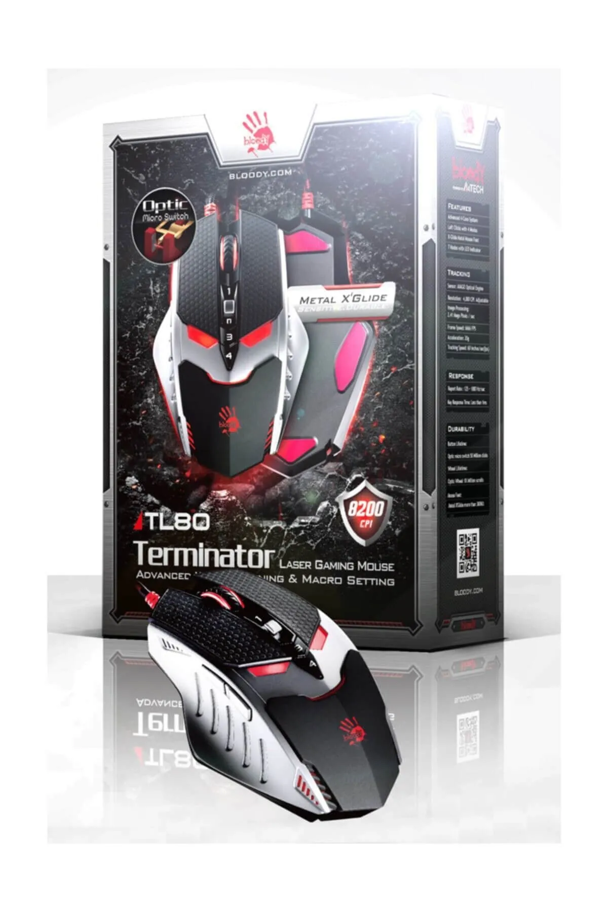 Bloody Tl80a Terminator Laser Core3 Aktif Metal Ayak 8200cpı Oyuncu Mouse