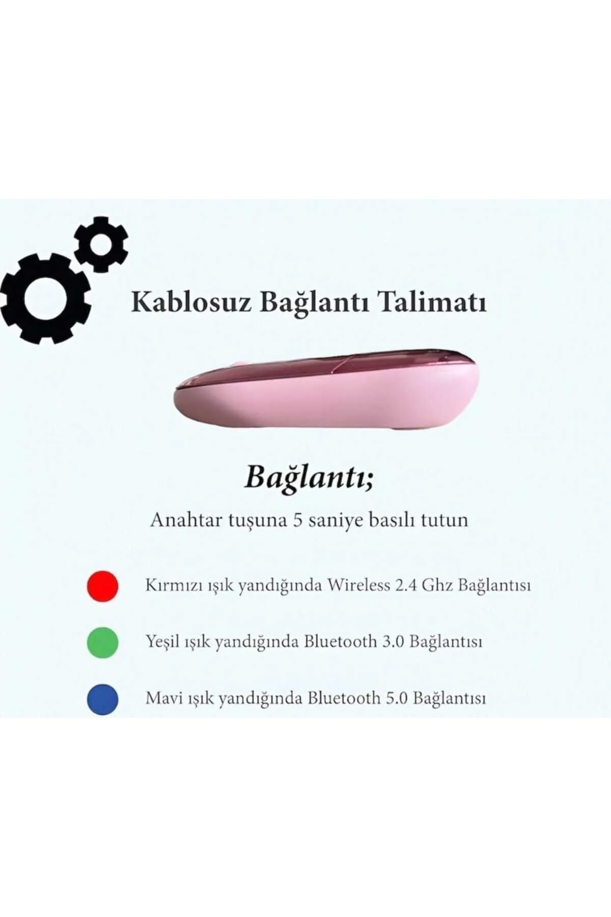 HP Tlm1 Çift Modlu 2,4ghz Kablosuz & Bluetooth V5.0 Sessiz Mouse Gül Kurusu