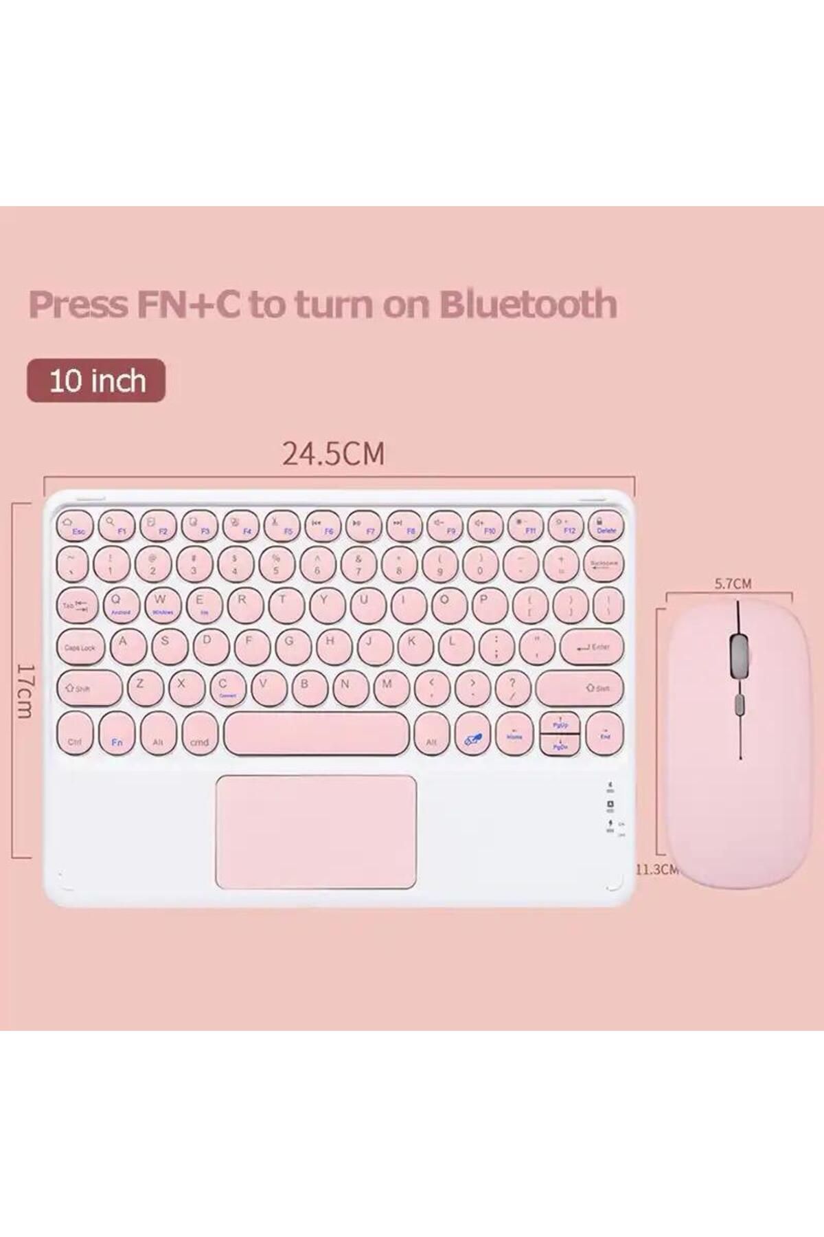 Alfa MEC Tüm Cihazlara Uyumlu Akıllı Taşınabilir Bluetooth Klavye Mouse Touchpad Slim Klavye Set