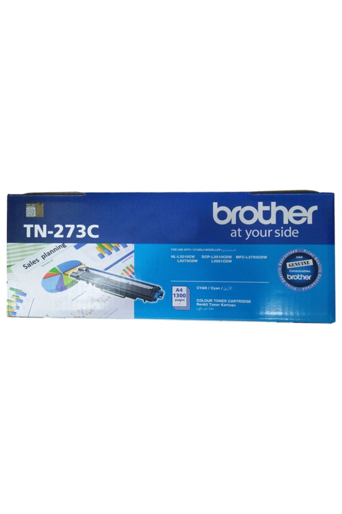 Brother Tn-273c 1.300 Sayfa Kapasiteli Cyan Mavi Toner Hl-l3270cdw Dcp-l3551cdw Mfc-l3750cdw