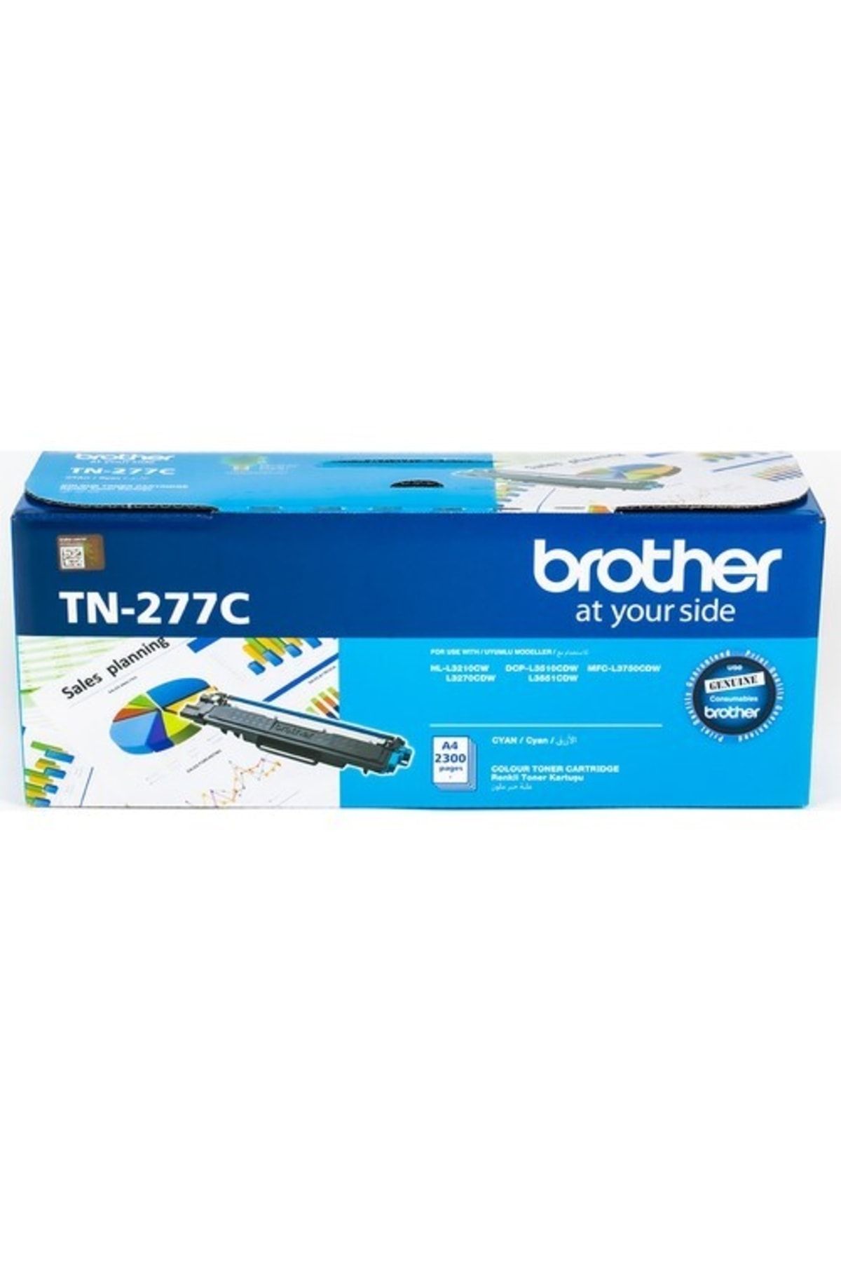 Brother Tn-277c 2.300 Sayfa Kapasiteli Cyan Mavi Toner Hl-l3270cdw Dcp-l3551cdw Mfc-l3750cdw