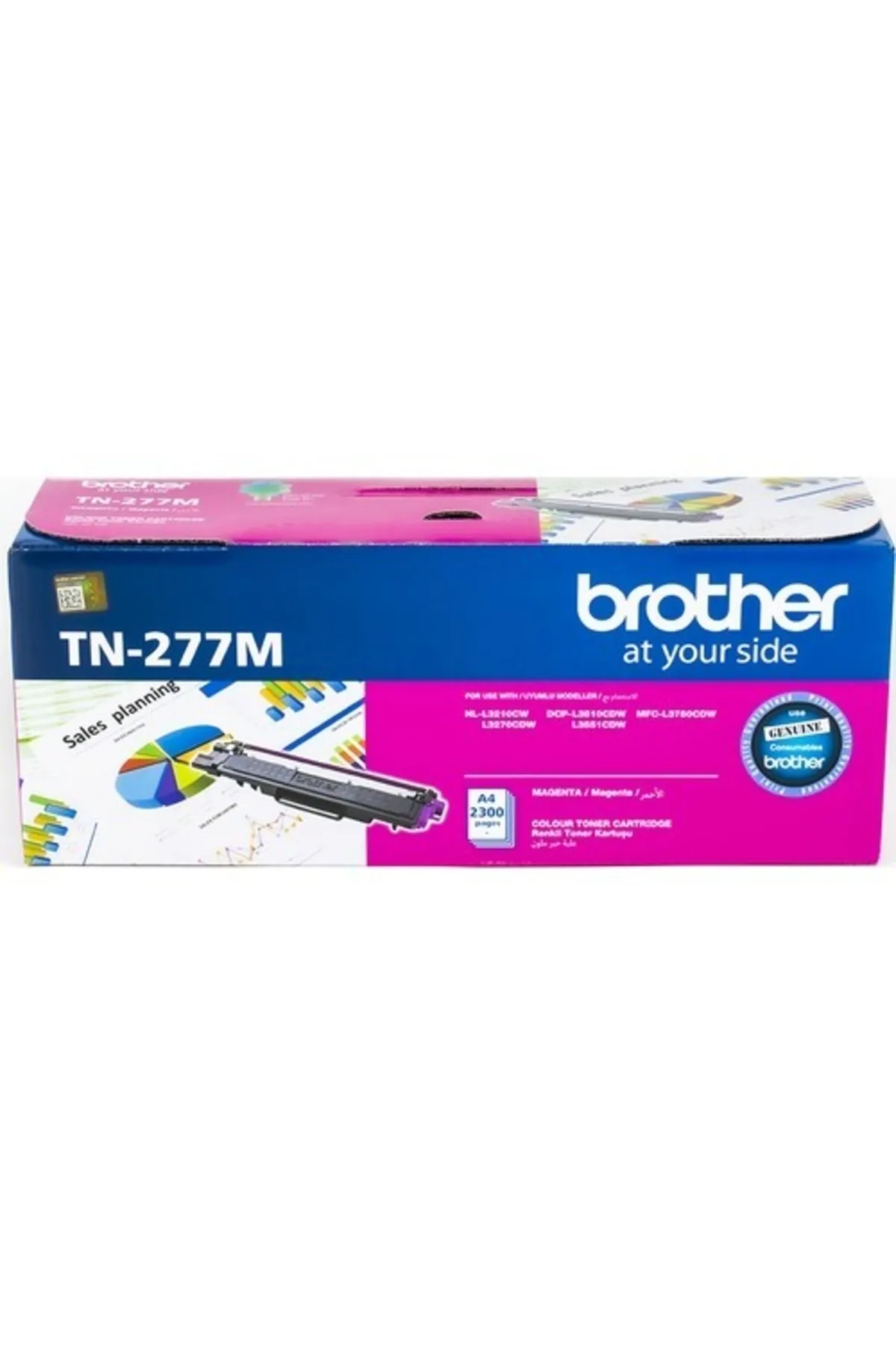 Brother Tn-277m 2.300 Sayfa Kapasiteli Magenta Kırmızı Toner Hl-l3270cdw Dcp-l3551cdw Mfc-l3750cdw