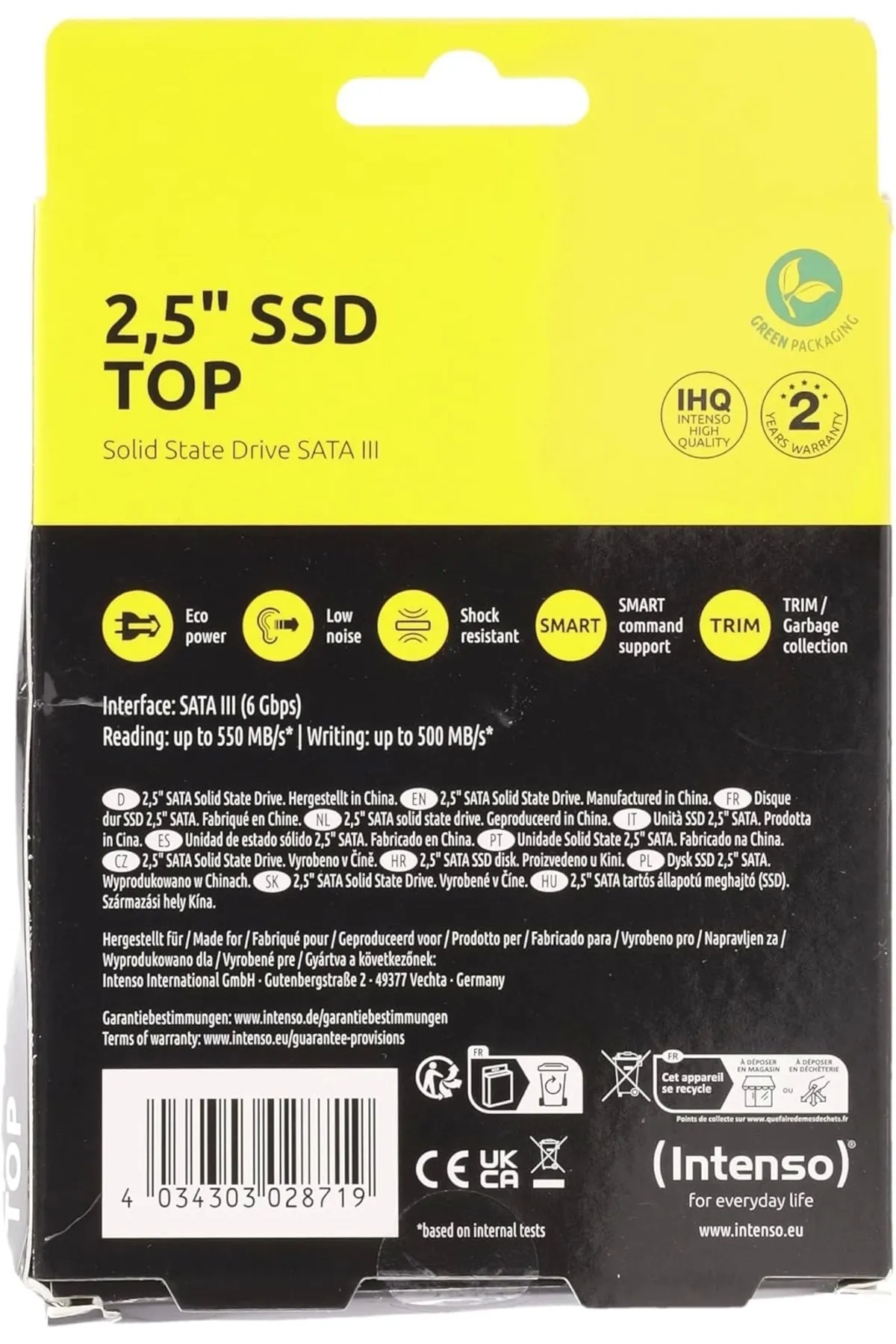 Intenso Top 3812460 1tb (550/500MB/S) 2.5" Sata Ssd