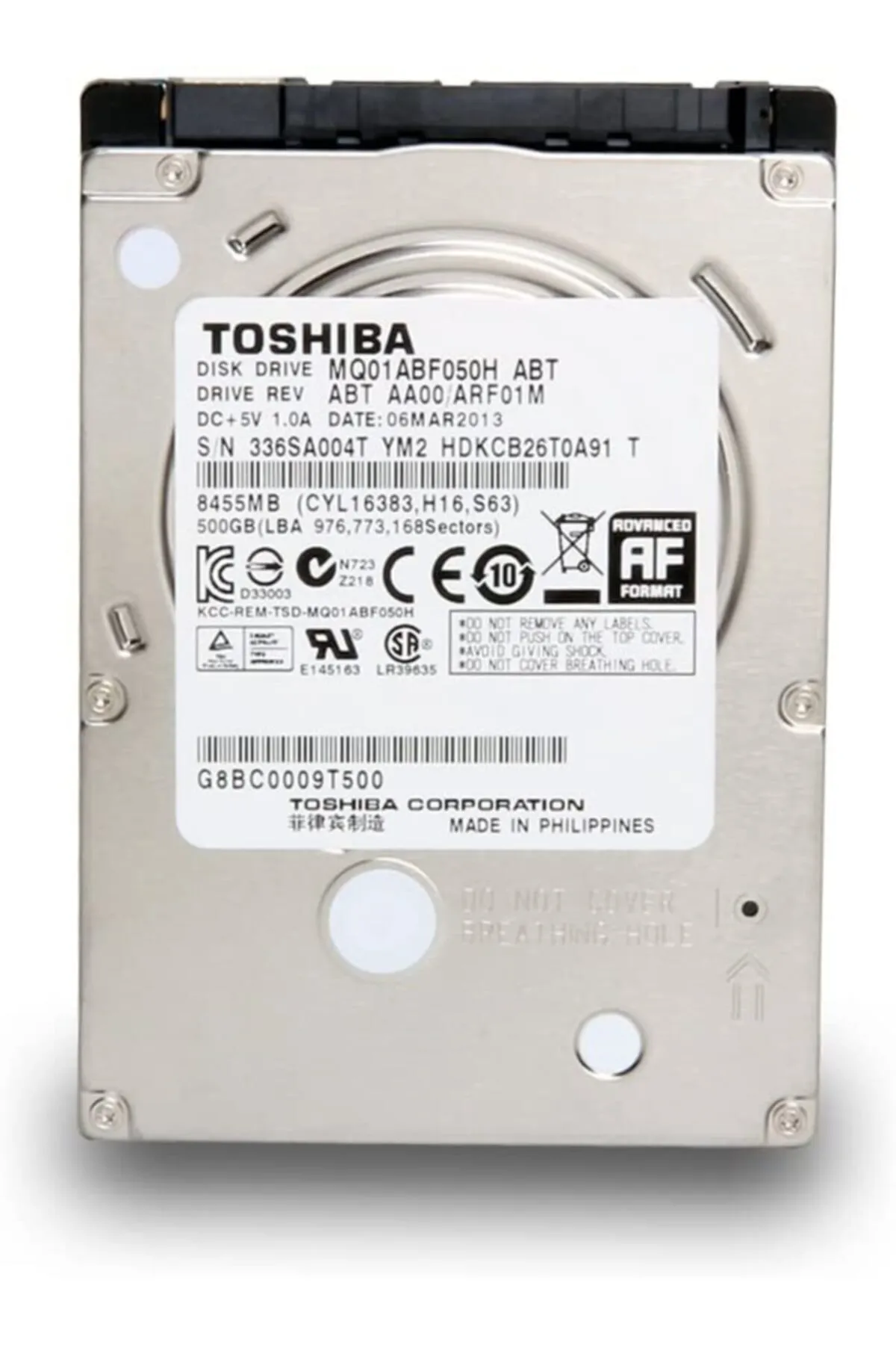 Toshiba Toshıba Mq01abf050h, 2.5'' 500gb + 8gb Sshd, Hybrid Drive