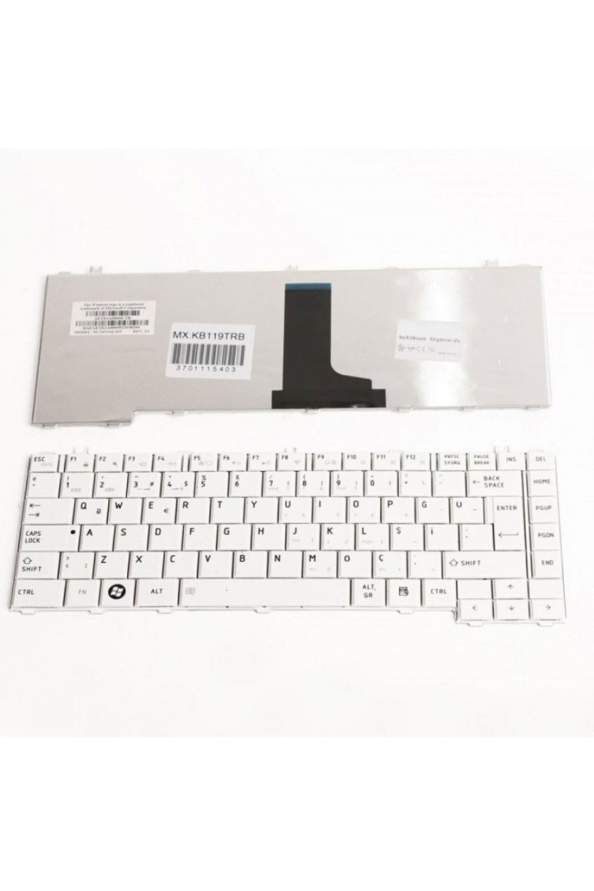 Afila Toshiba L605 L630 L635 L645 L640D  uyumlu Notebook Klavyesi - Beyaz - TR