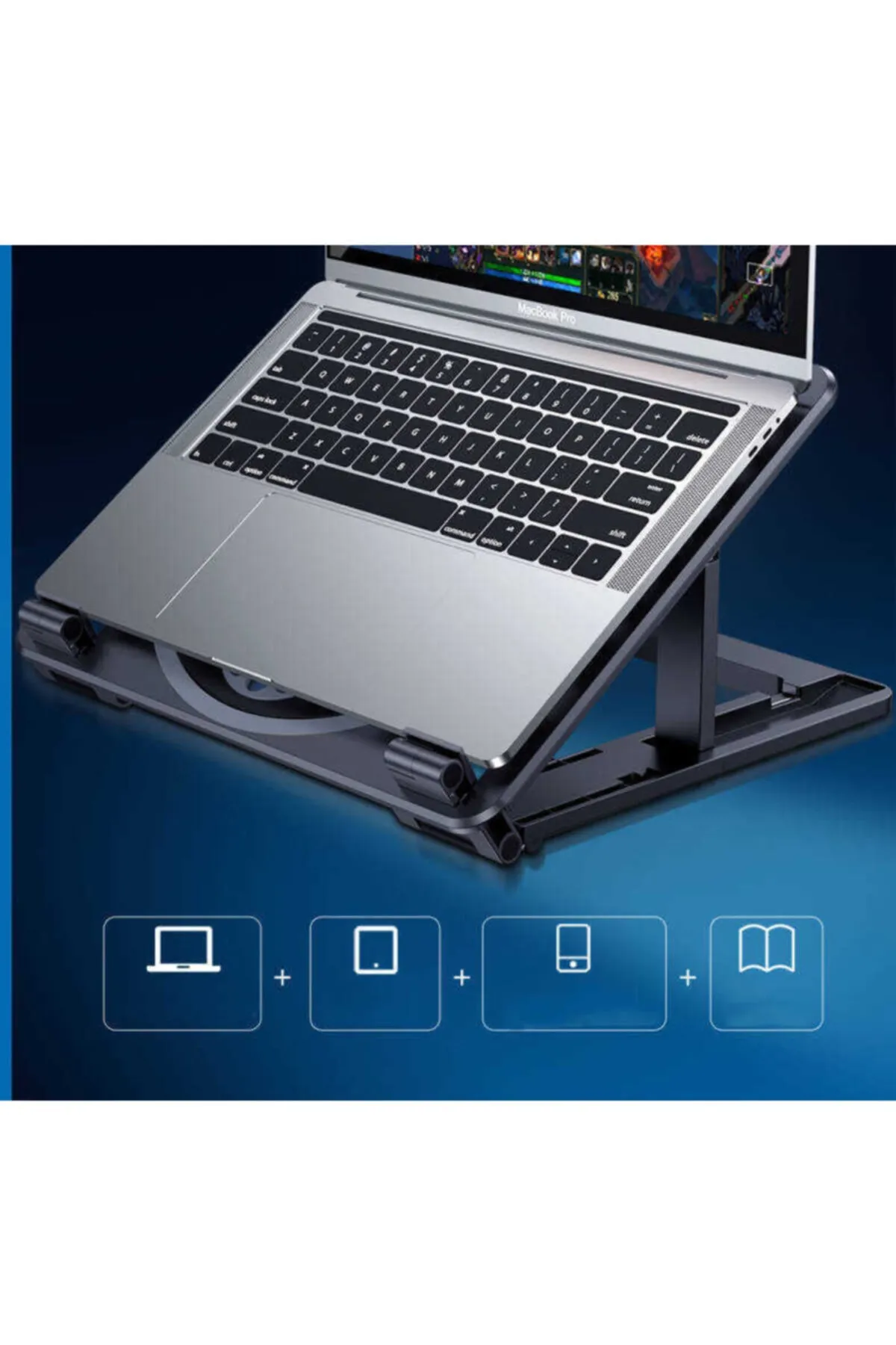 Canpay Toshiba Portege Uygun 13/14/15/16 Inç Için Fanlı Laptop/notebook Standı(kaymaz+4 Adet Fan+led)