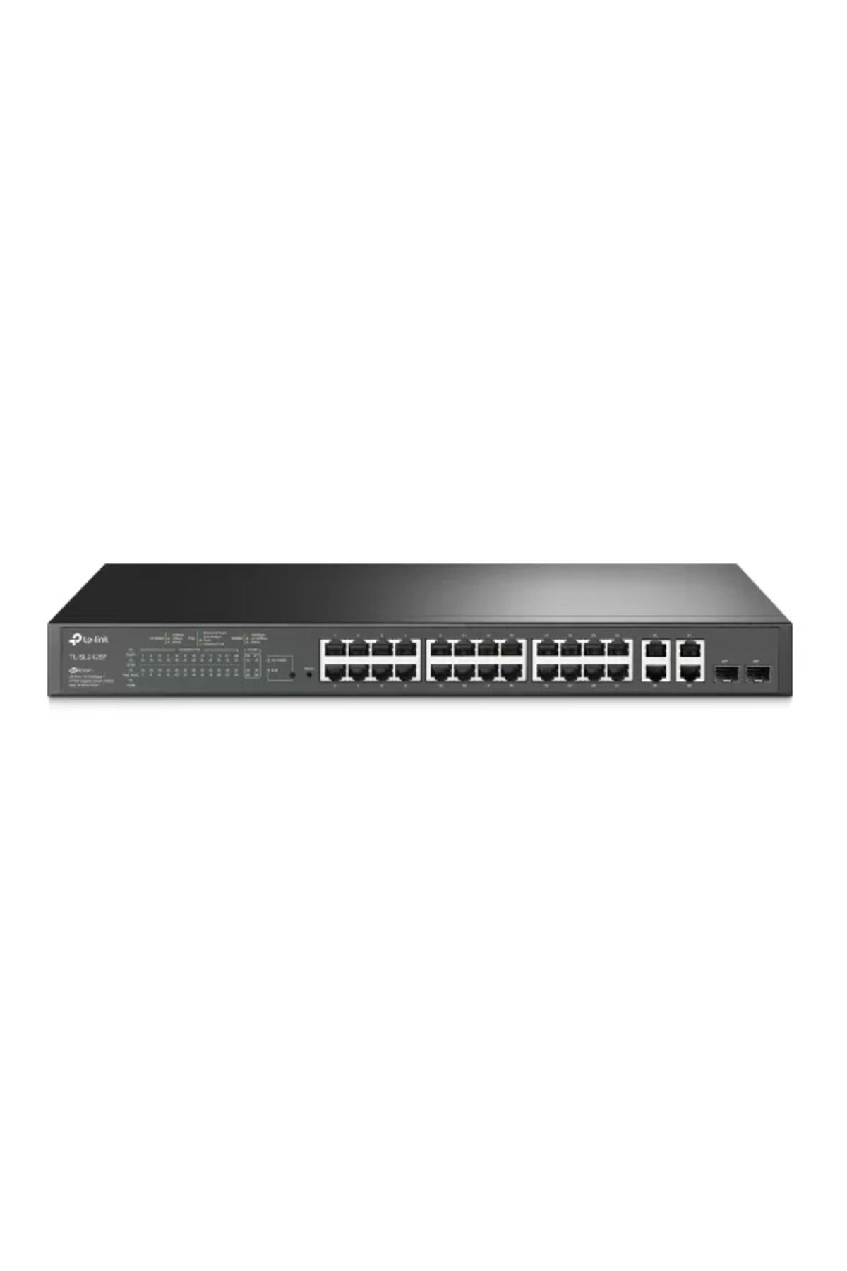 HP Tp-link Tl-sl2428p 24 Port 10-100 Poe Switch 4 Port Sfp Çelik Kasa Rack Mount