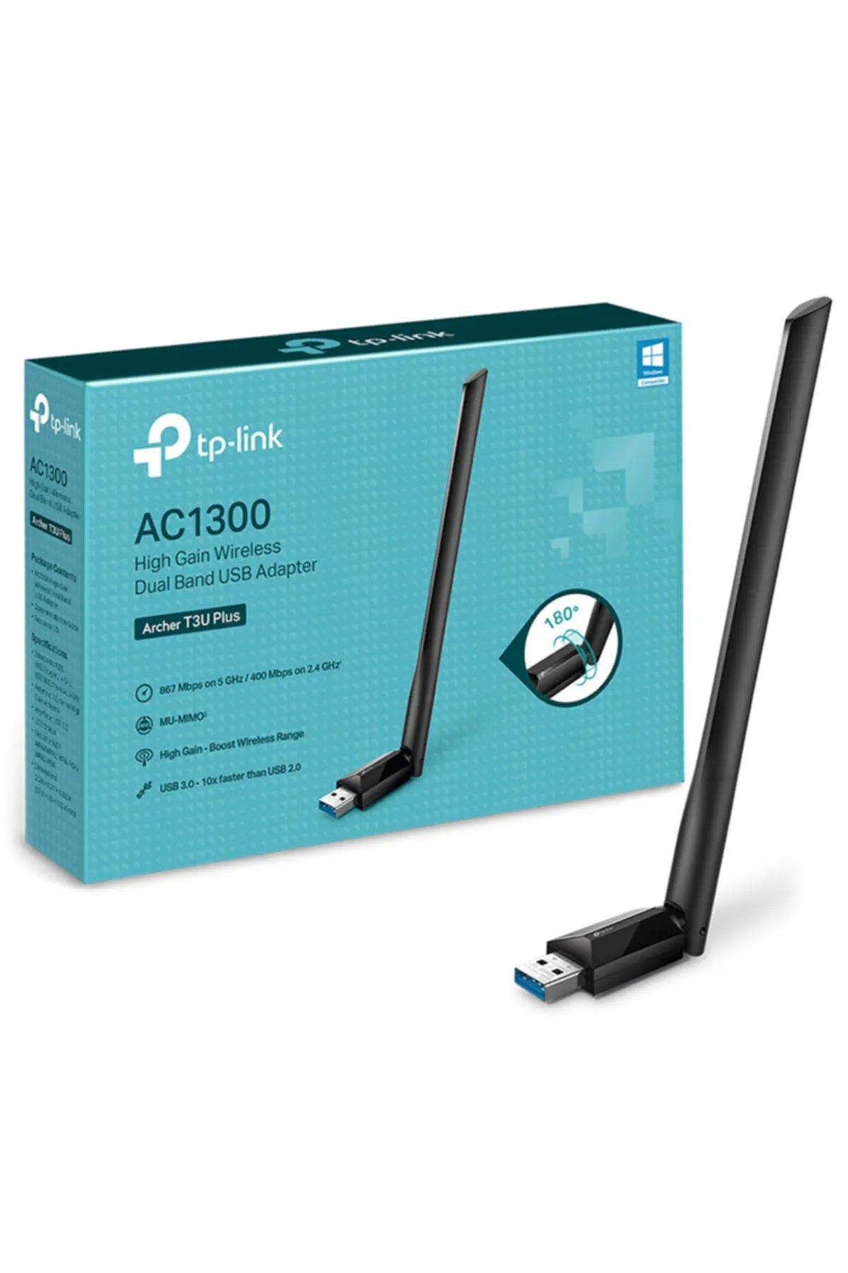 TP-Link Tp-lınk Archer T3u Plus Ac1300 1300mbps Dual Band Usb Wıreless Adaptör []