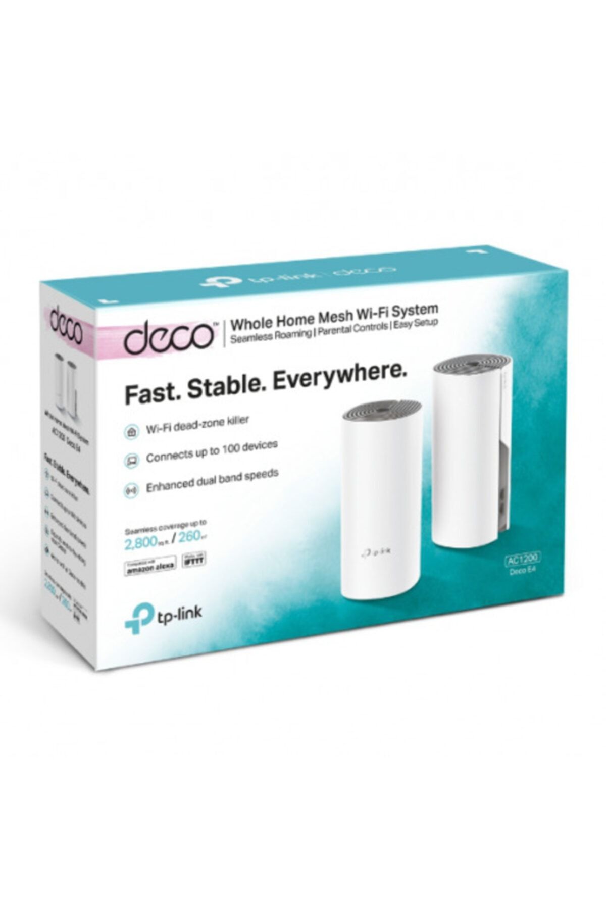 Zebaroom Tp-lınk Deco-e4-3p (3 Pack) Dualband Ac1200 370m2, 2 Fast Port Home Mesh