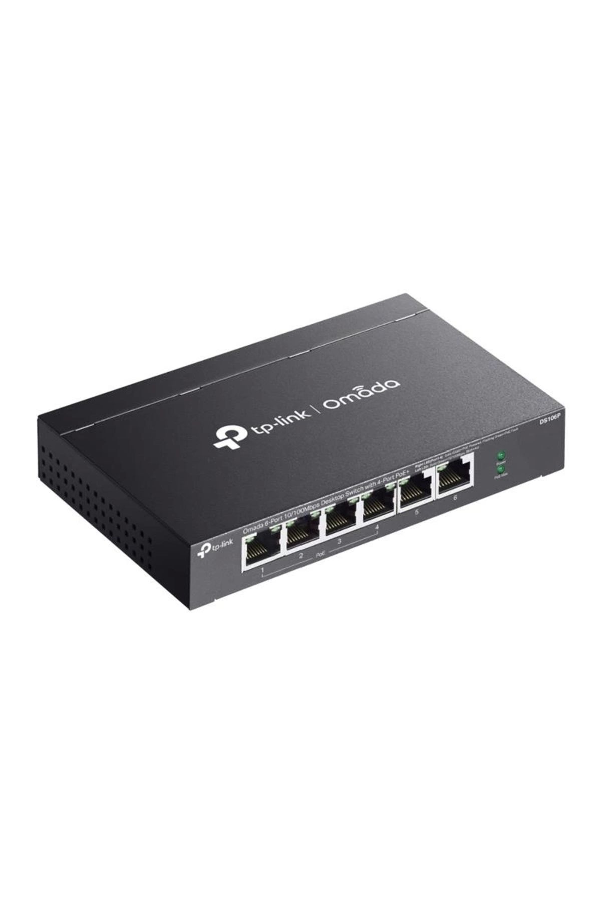 TP-Link Tp-lınk Omada Ds106p 4 Port 10/100 2 Port 10/100 Uplınk 67w 250 Metre Poe Mesafe Metal Kasa Swıtch