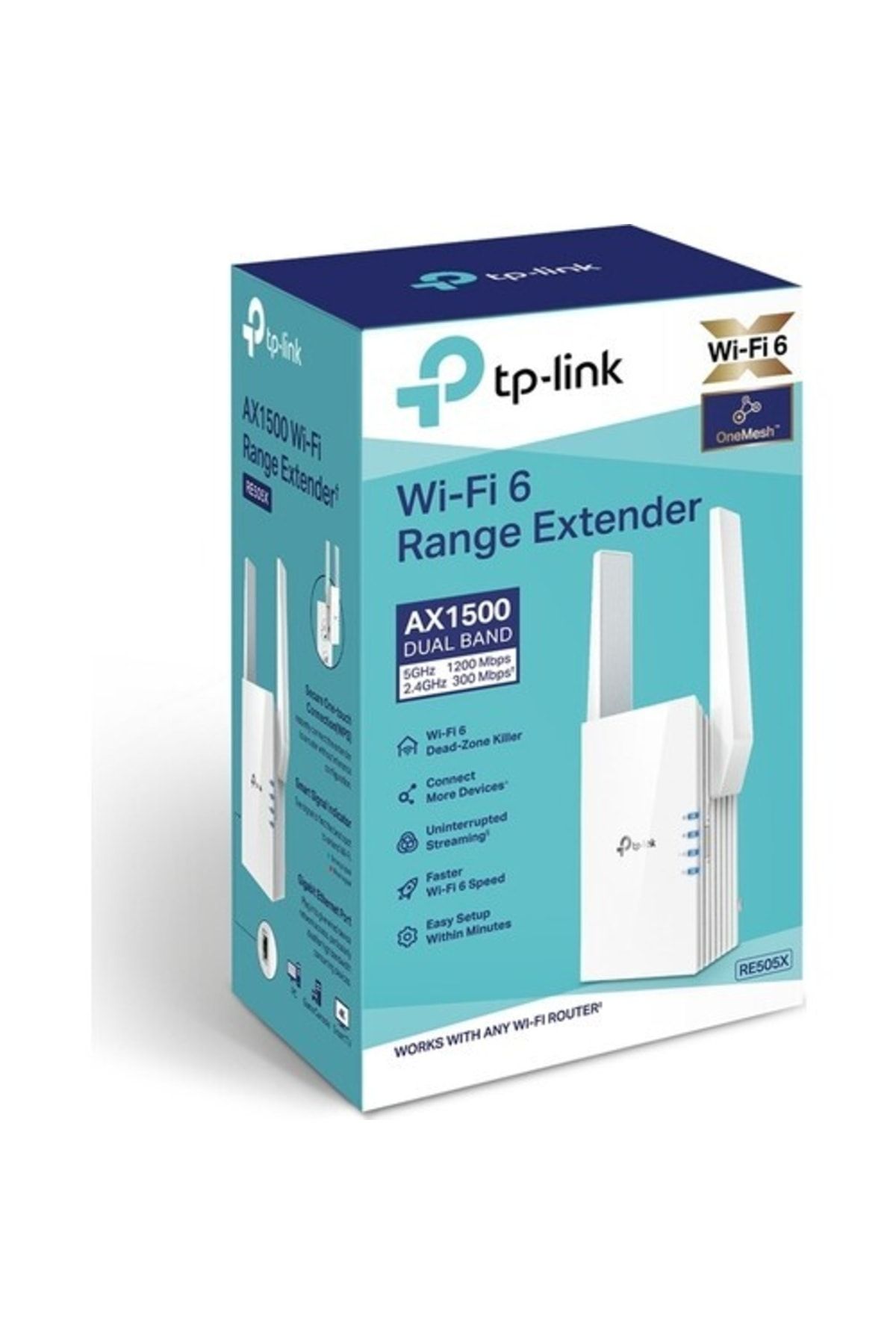 TP-Link Tp-lınk Re505x 1500mbps Ax1500 Dual Band Ev Ofis Tipi Menzil Genişletici Priz Tip