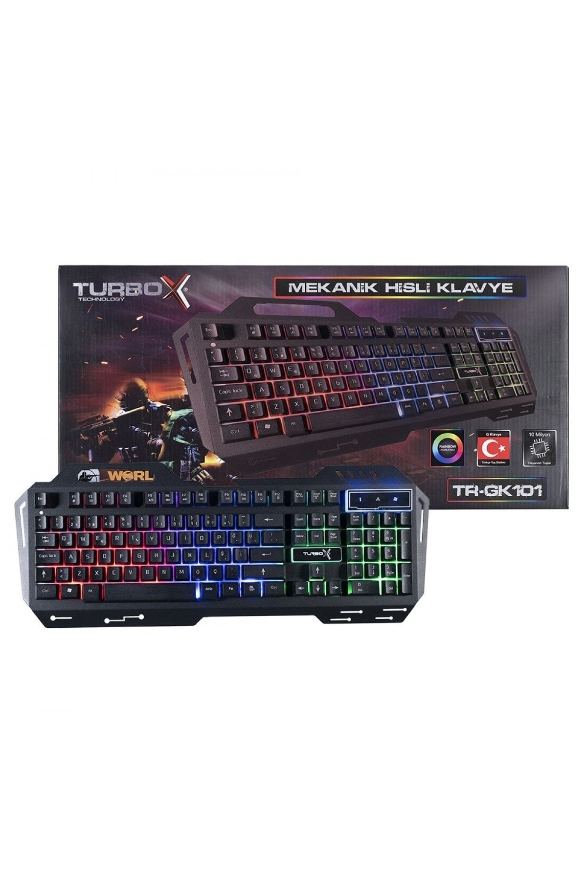 Turbox Tr-gk101 Usb Gaming Rgb Işıklı Metal Kasa Klavye Türkçe Q