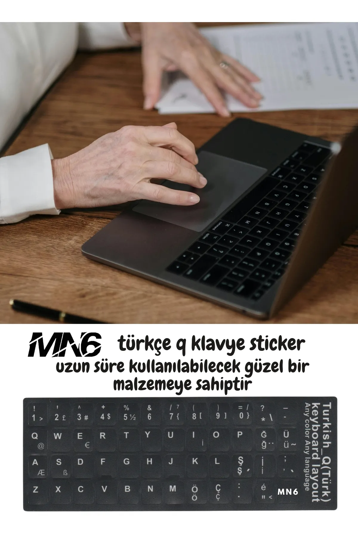 MN6 türkçe q klavye sticker/Laptop Pc uymlu Türkçe Q Sticker / A Kalite türkçe klavye sticker