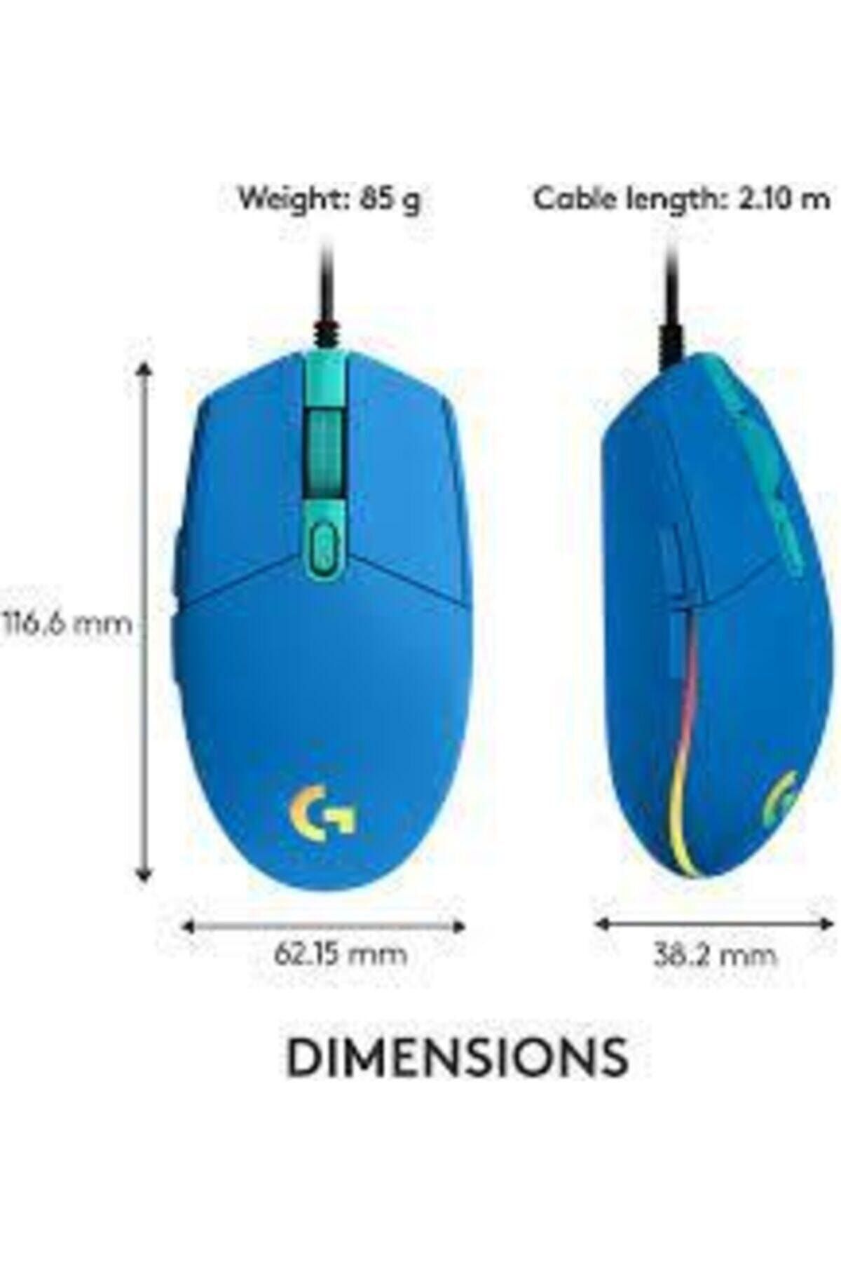 Logitech trndx G203 Lightsync Kablolu Oyuncu Mouse Mavi Yeni Model 542167 Sphere 917250 modatrendyx 985310