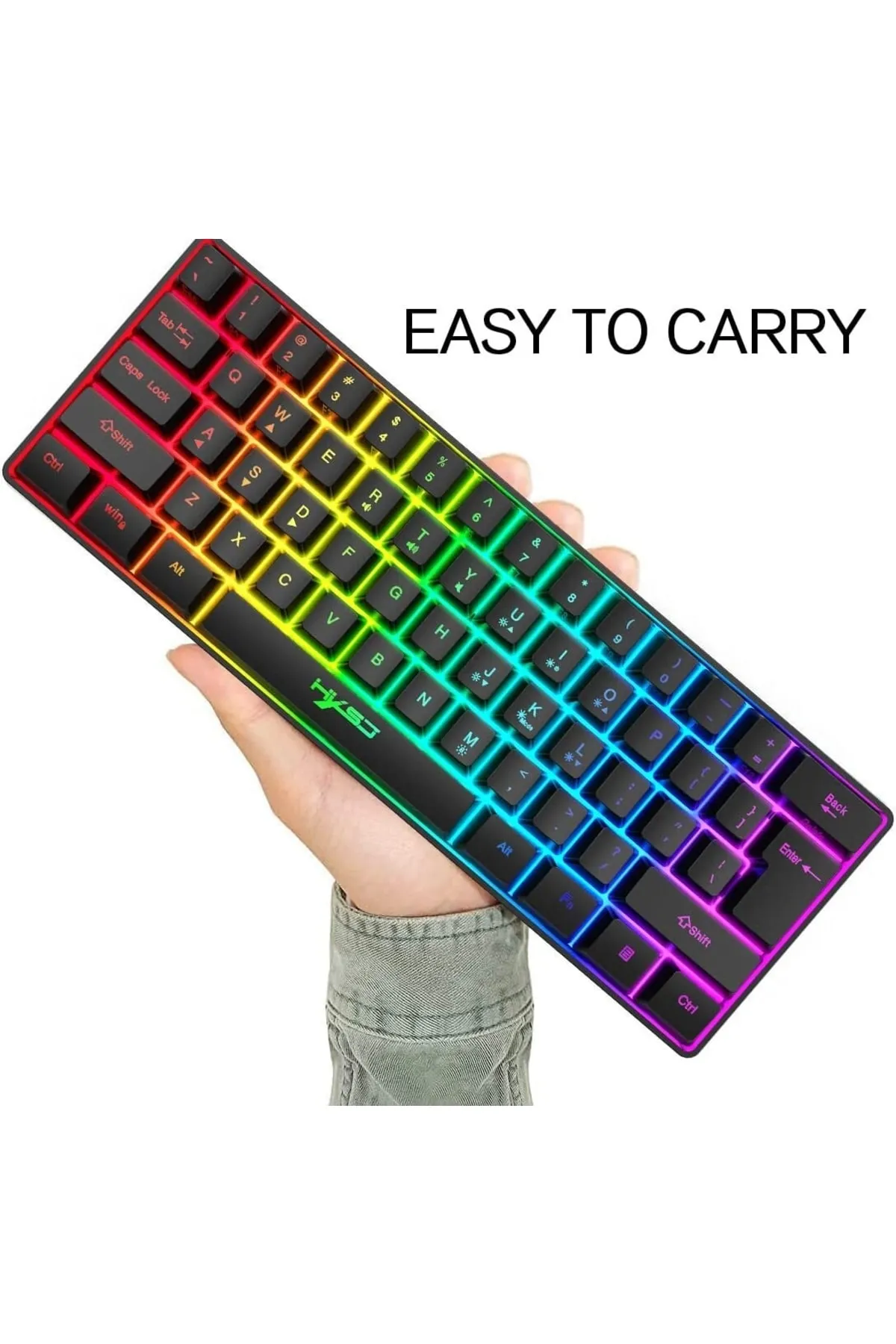 VOOKA Trol Blue Switch Mini Rgb Oyun Klavyesi Gaming Mekanik 62 Tuşlu 18 Rgb Led Usb Type-c Kablo