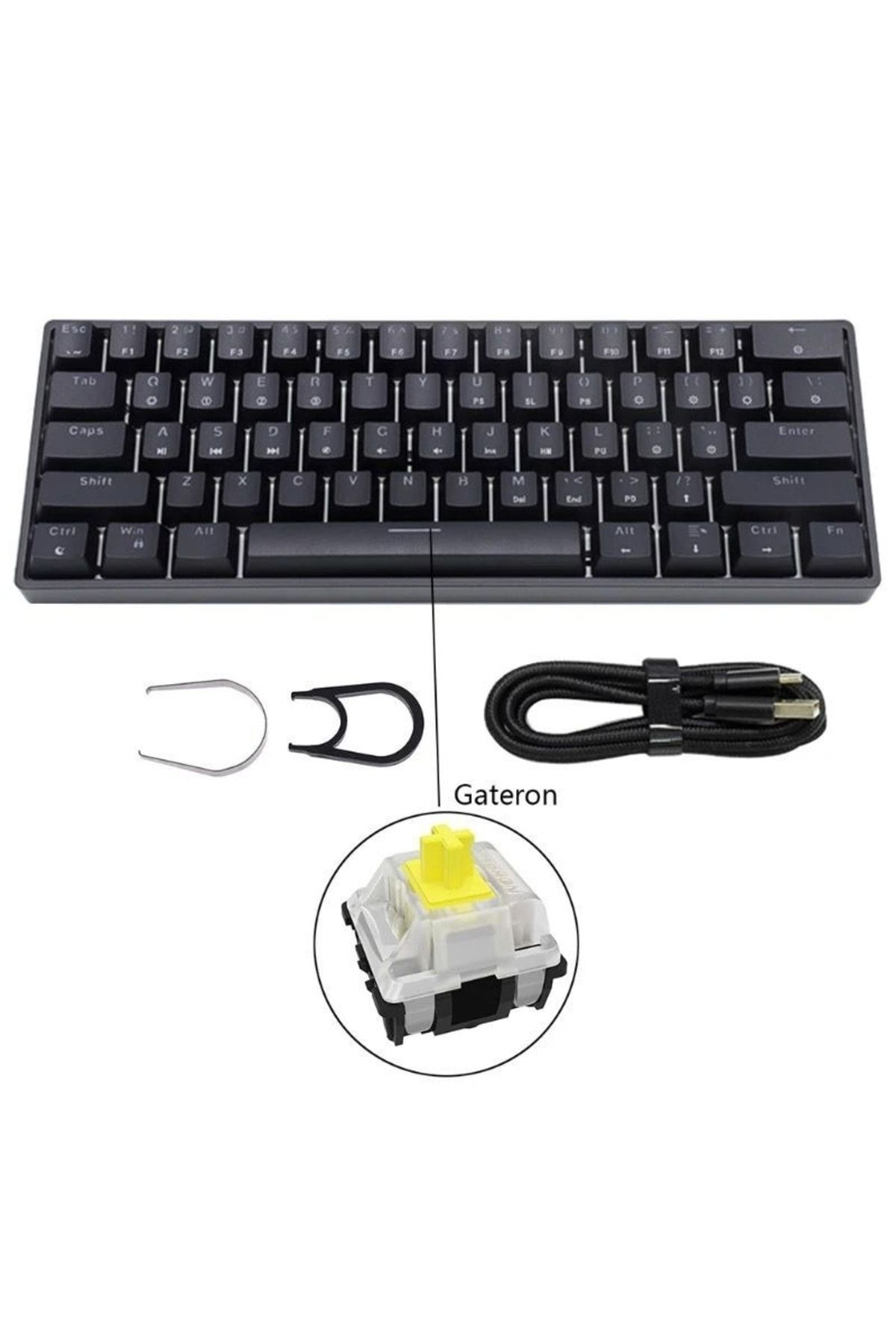 fortrek Trol Blue Switch Rgb Oyun Klavyesi Gaming Mekanik 62tuş 18 Rgb Led Usb Tip-c Beyaz Kablolu