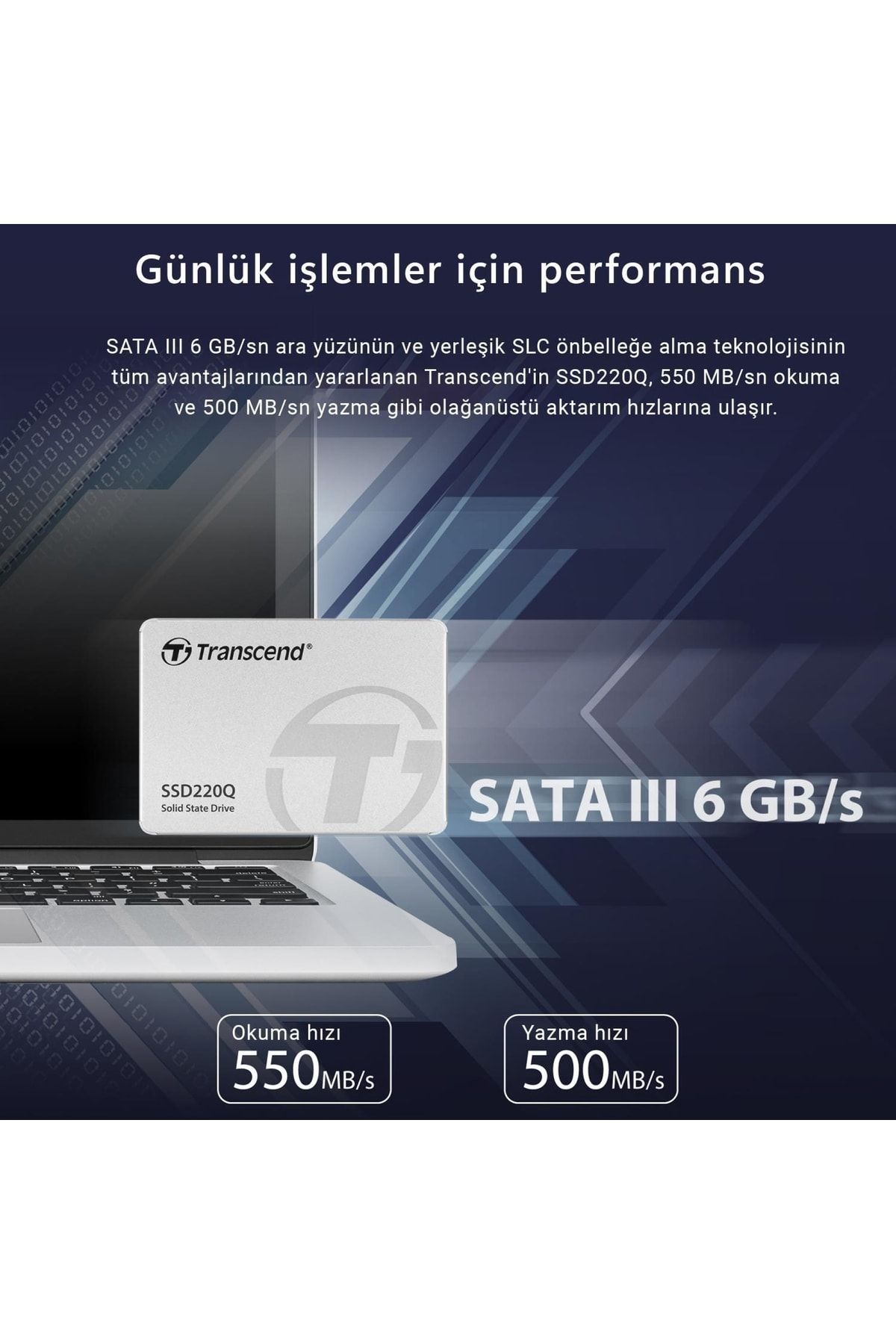 Transcend Ts1tssd220q 1tb 550-500mb/s Qlc Nand 2.5" Sata3 Ssd