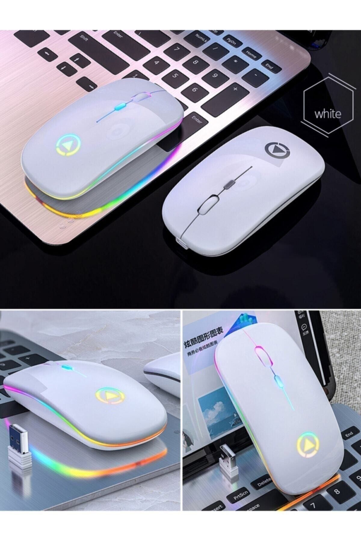 Genel Markalar Tsrmx Kablosuz Fare Wireless Mouse 4 Tuşlu Sessiz Şarj Edilebilir Dpı Kontrol- Beyaz Star Collect