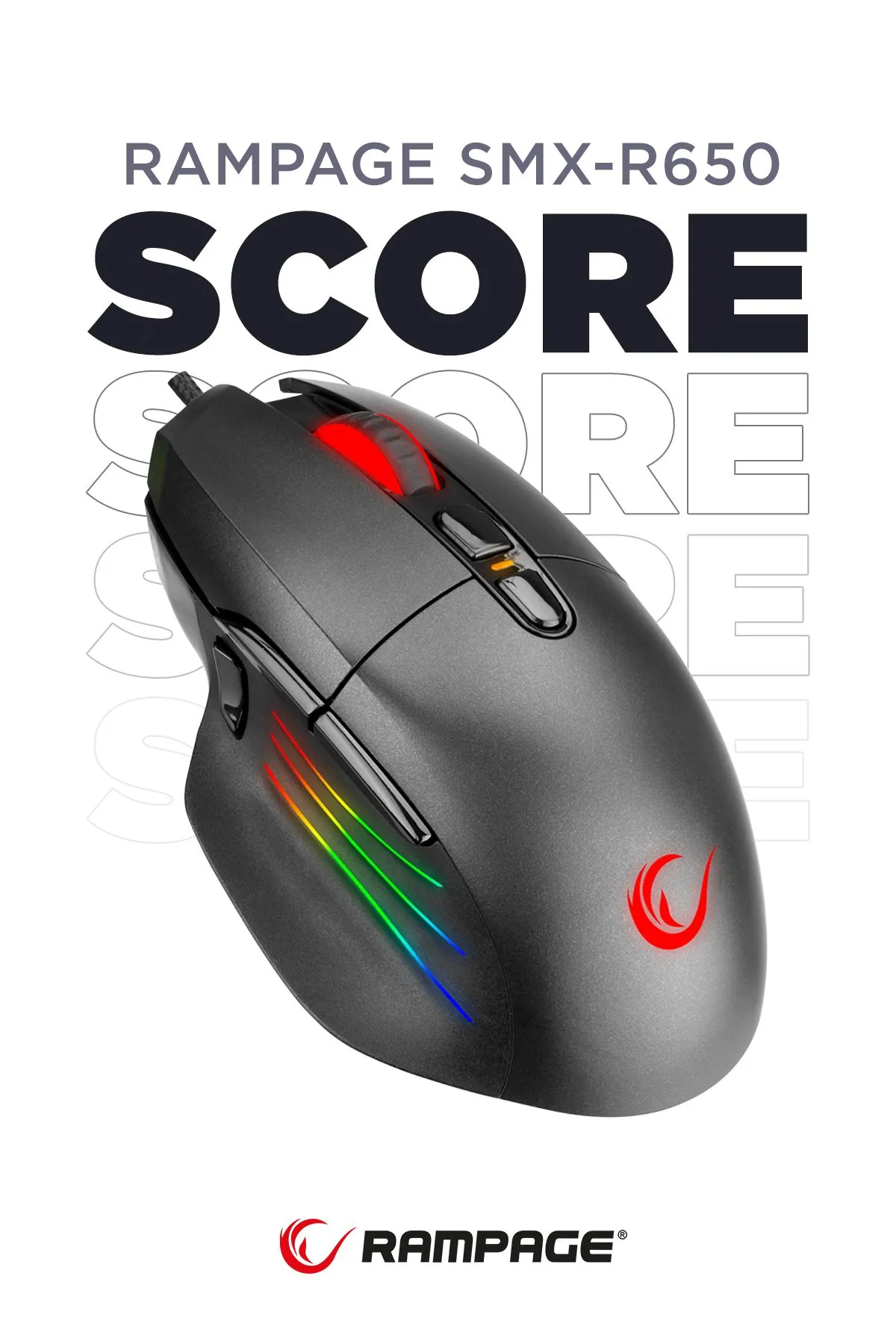 Rampage Tsrmx SCORE Usb Siyah 10000 Dpi RGB Gaming Oyuncu Mouse Star Collection 997516