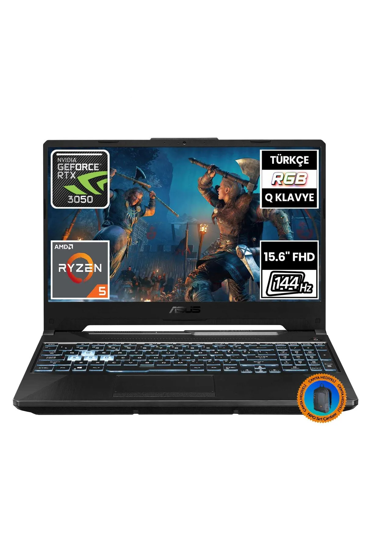 Asus TUF Gaming A15 FA506NC-HN050A3 Ryzen5 7535HS 16GB 512SSD RTX3050 15.6" FullHD FreeDOS Taşınabil