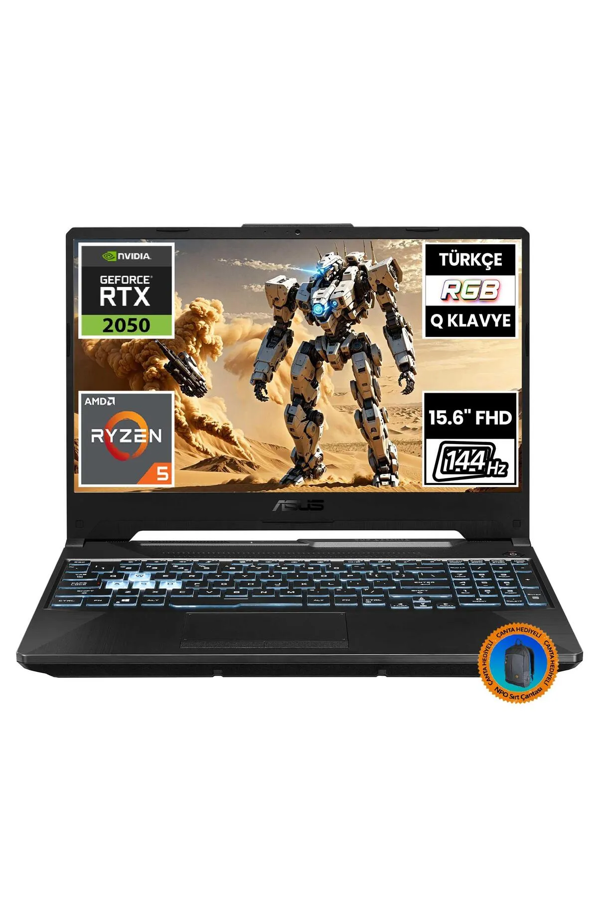 Asus TUF Gaming A15 FA506NF-HN050A10 Ryzen5 7535HS 32GB 1TBSSD RTX2050 15.6" FullHD FreeDOS Taşınabi