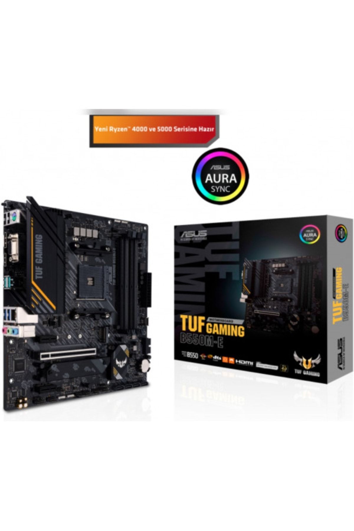 Asus TUF GAMING B550M-E, 4xDDR4, 2x M.2, D-SUB, HDMI, DP, AM4 Soket Anakart