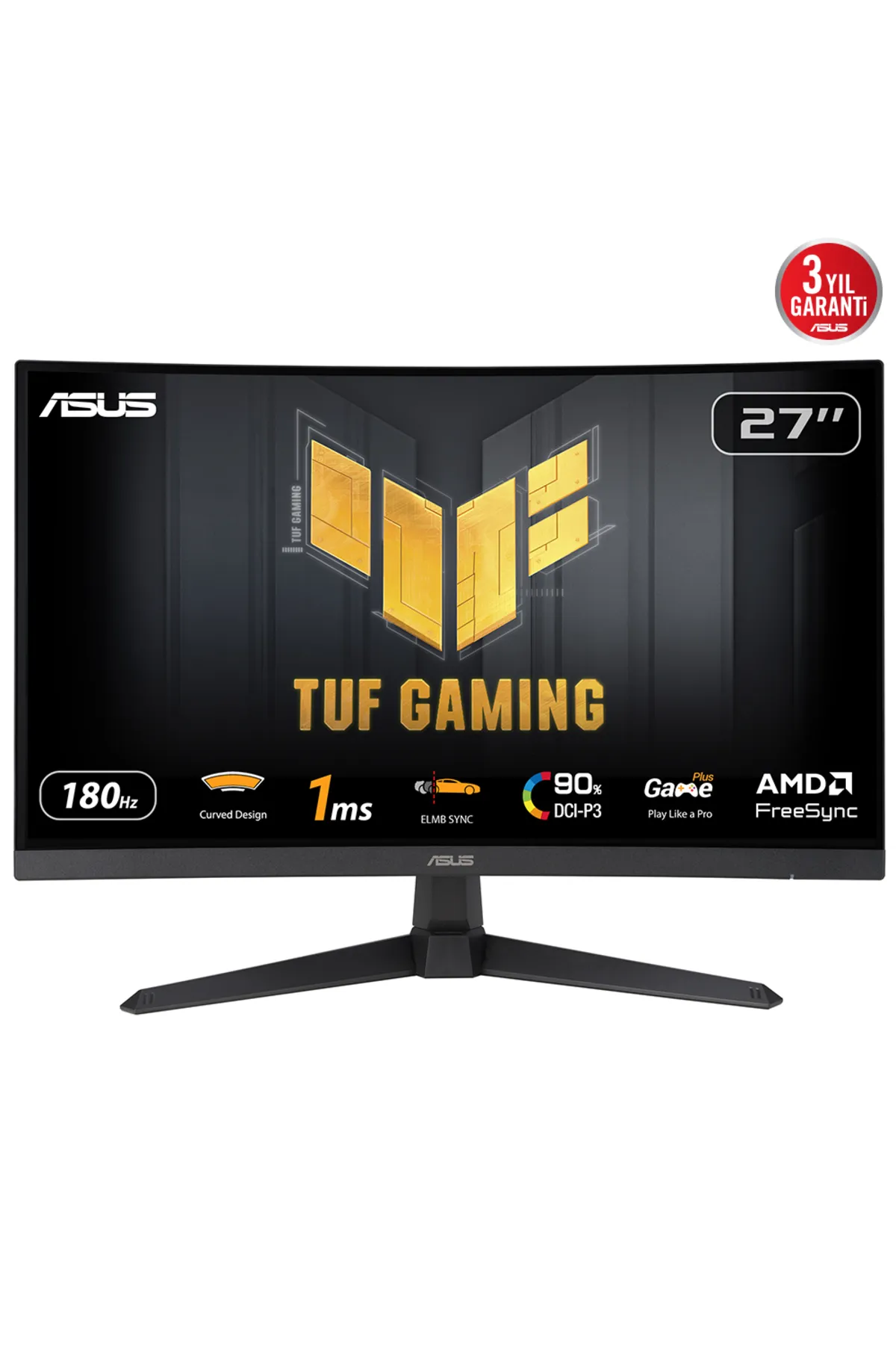 Asus Tuf Gaming Vg27vq3b 27" 1ms 180hz Freesync Adaptive Sync Curved Va Fhd Gaming (OYUNCU) Monitör