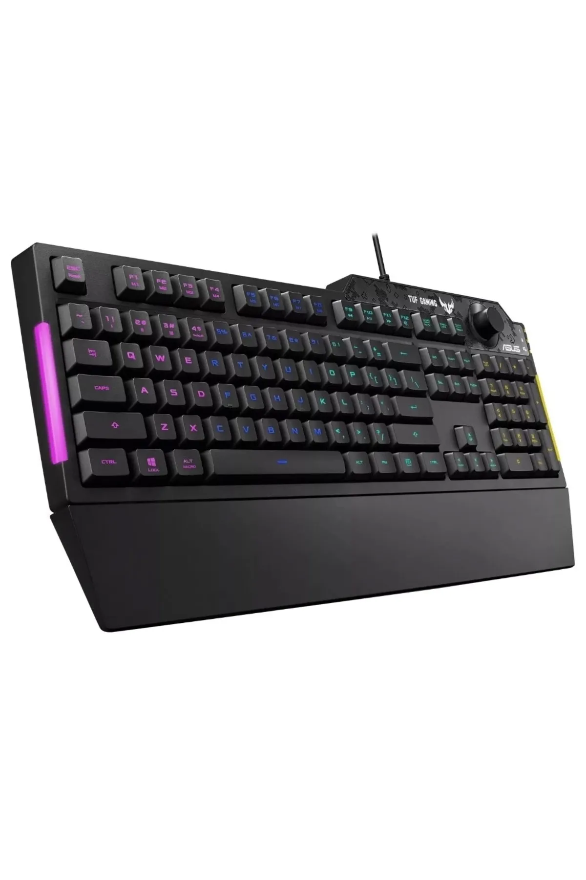 Asus Tuf Gamıng K1 Rgb Mech Brane Turkce Oyuncu Klavyesı Ozel Ses Dugmesı Yan Isık Cubu